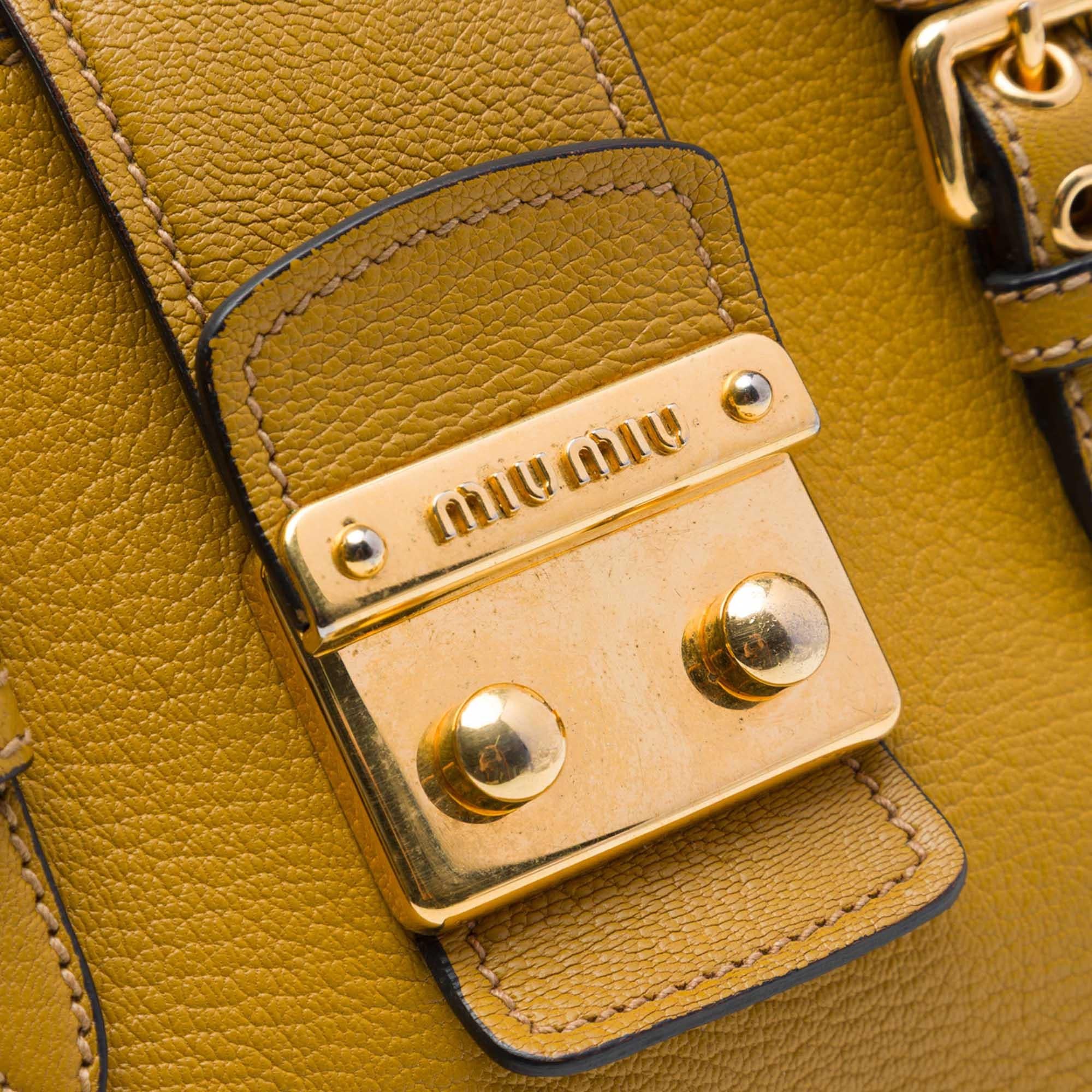 Miu Miu Goatskin Madras Satchel