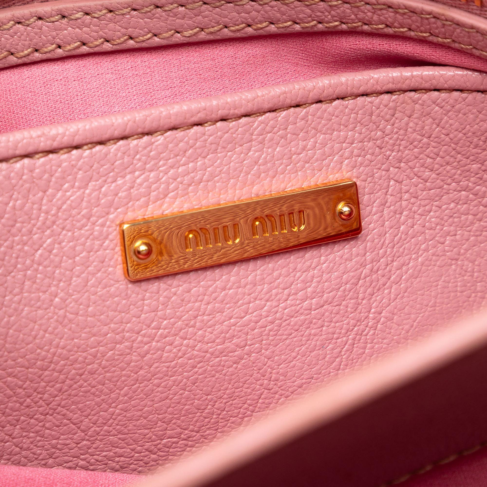 Miu Miu Goatskin Madras Satchel