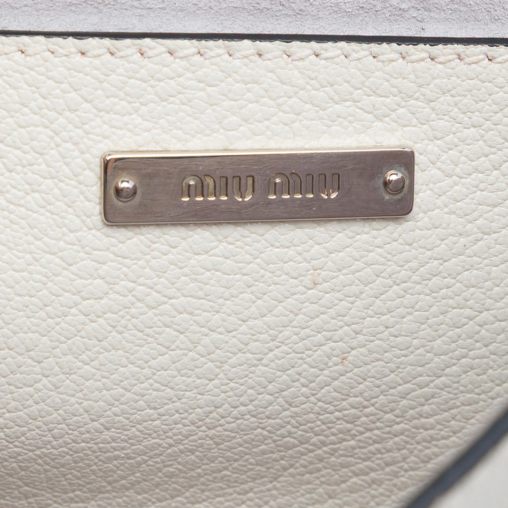 Miu Miu Goatskin Madras Soft Calf Crystal Embellished Crossbody