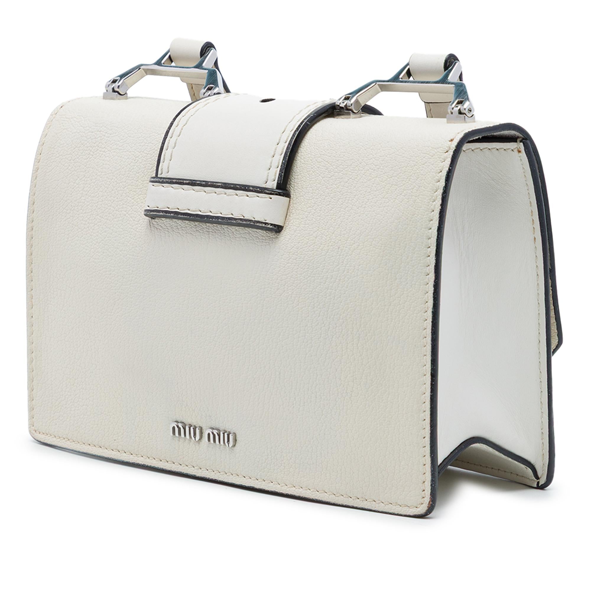 Miu Miu Goatskin Madras Soft Calf Crystal Embellished Crossbody