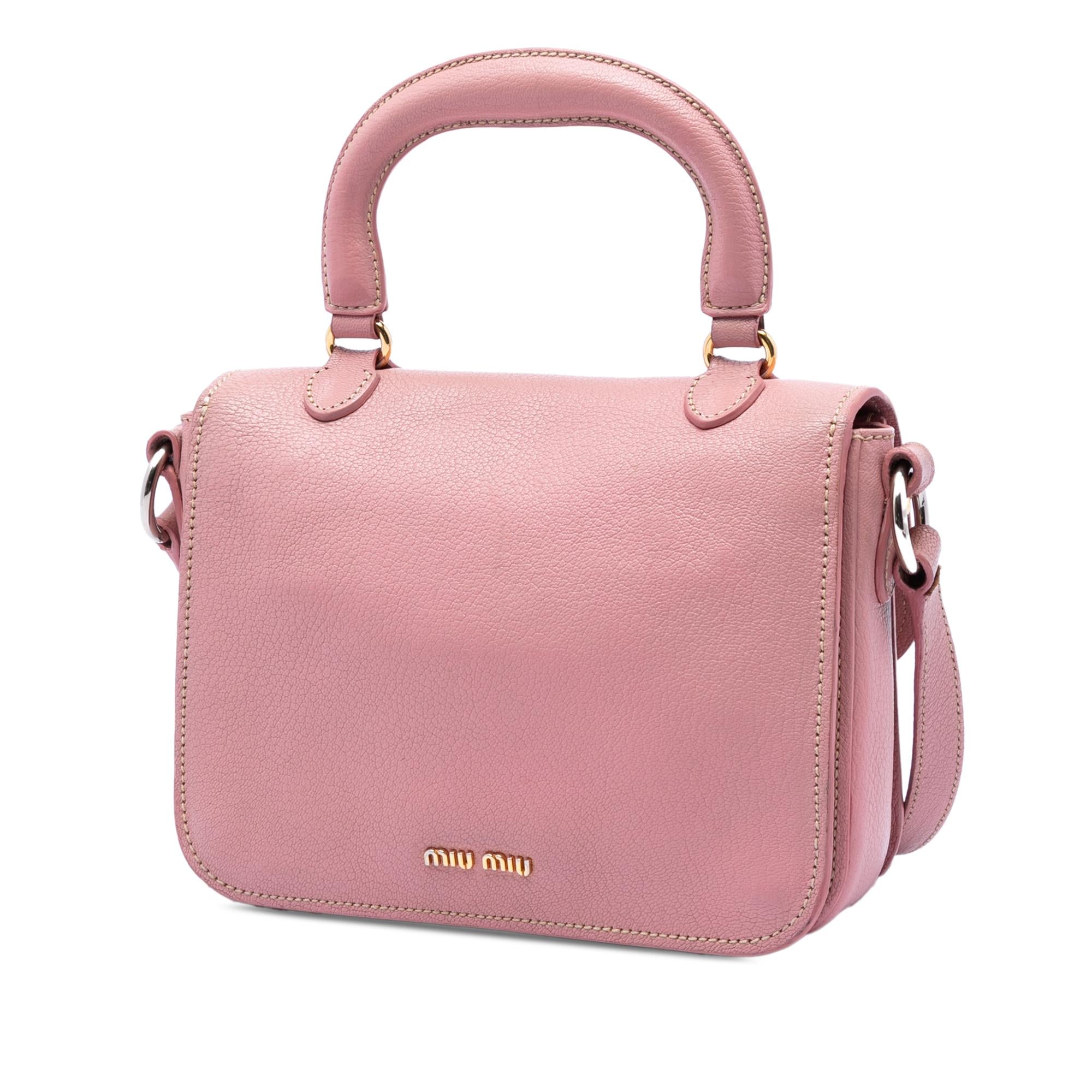 Miu Miu Goatskin Madras Top Handle Bag