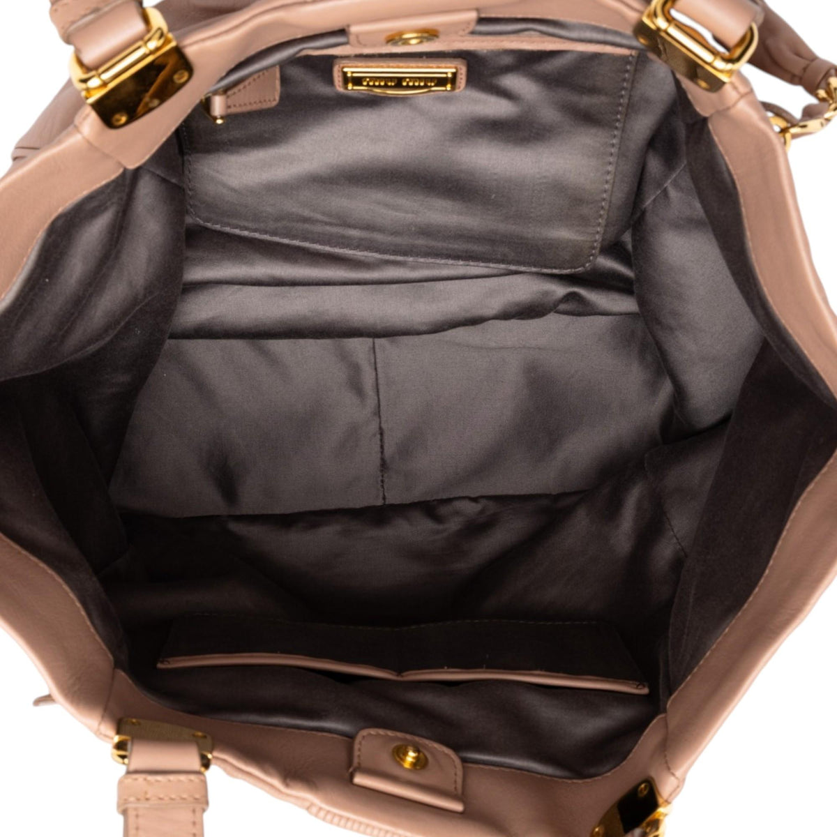 Miu Miu Lambskin Side Pocket Tote