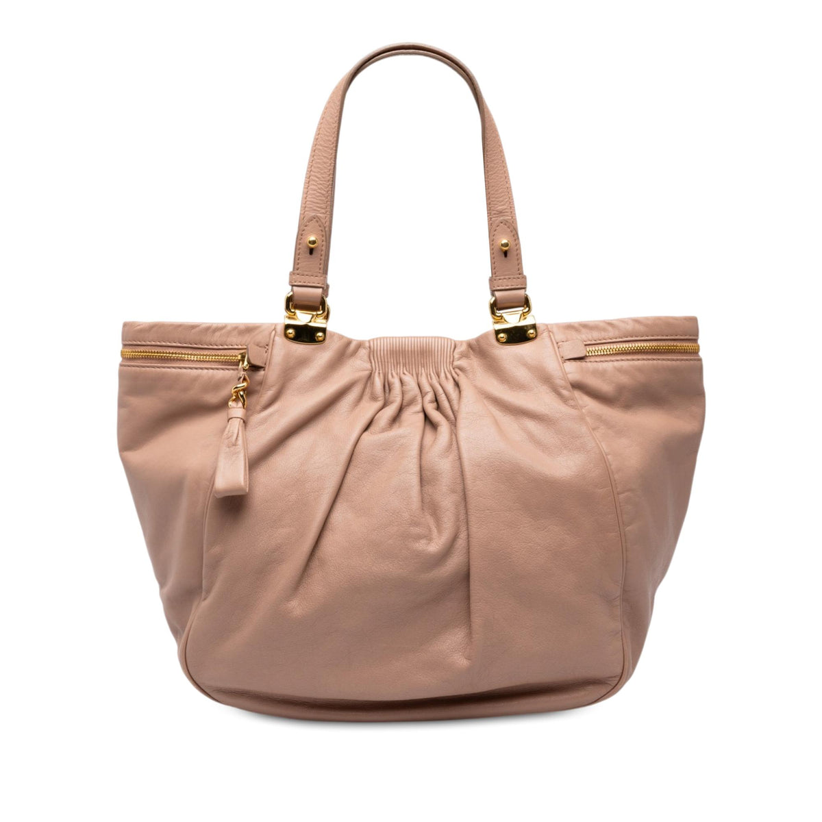 Miu Miu Lambskin Side Pocket Tote