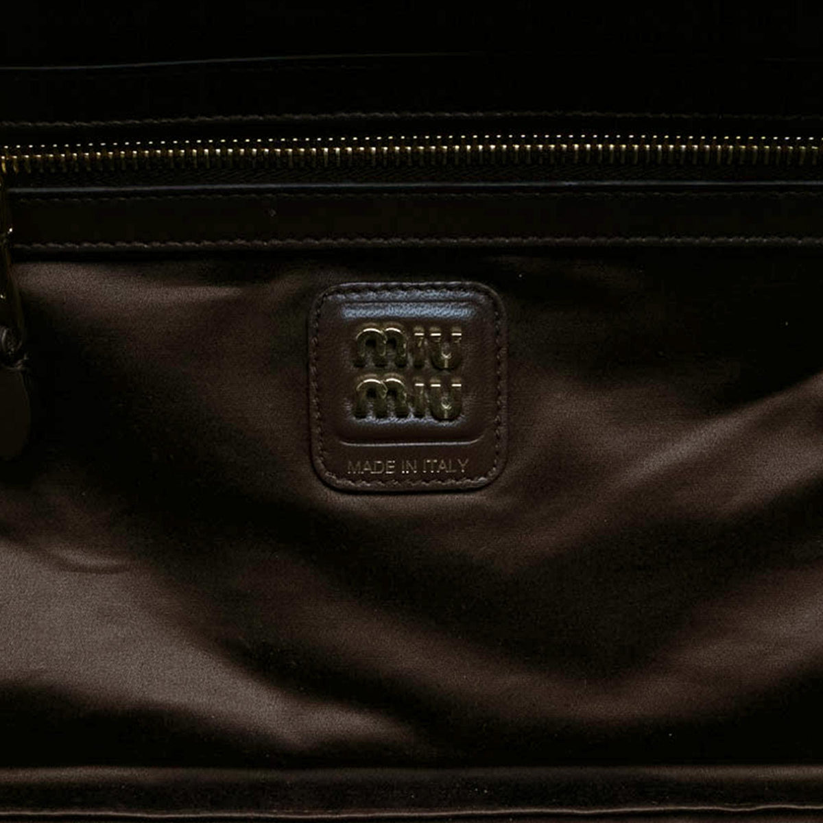 Miu Miu Large Naplak Patent Logo Beau Handbag