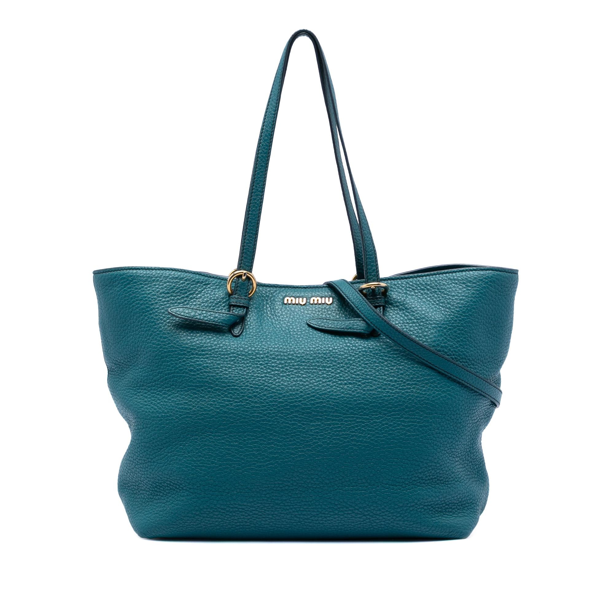 Miu Miu Large Vitello Daino Convertible Shopper Tote