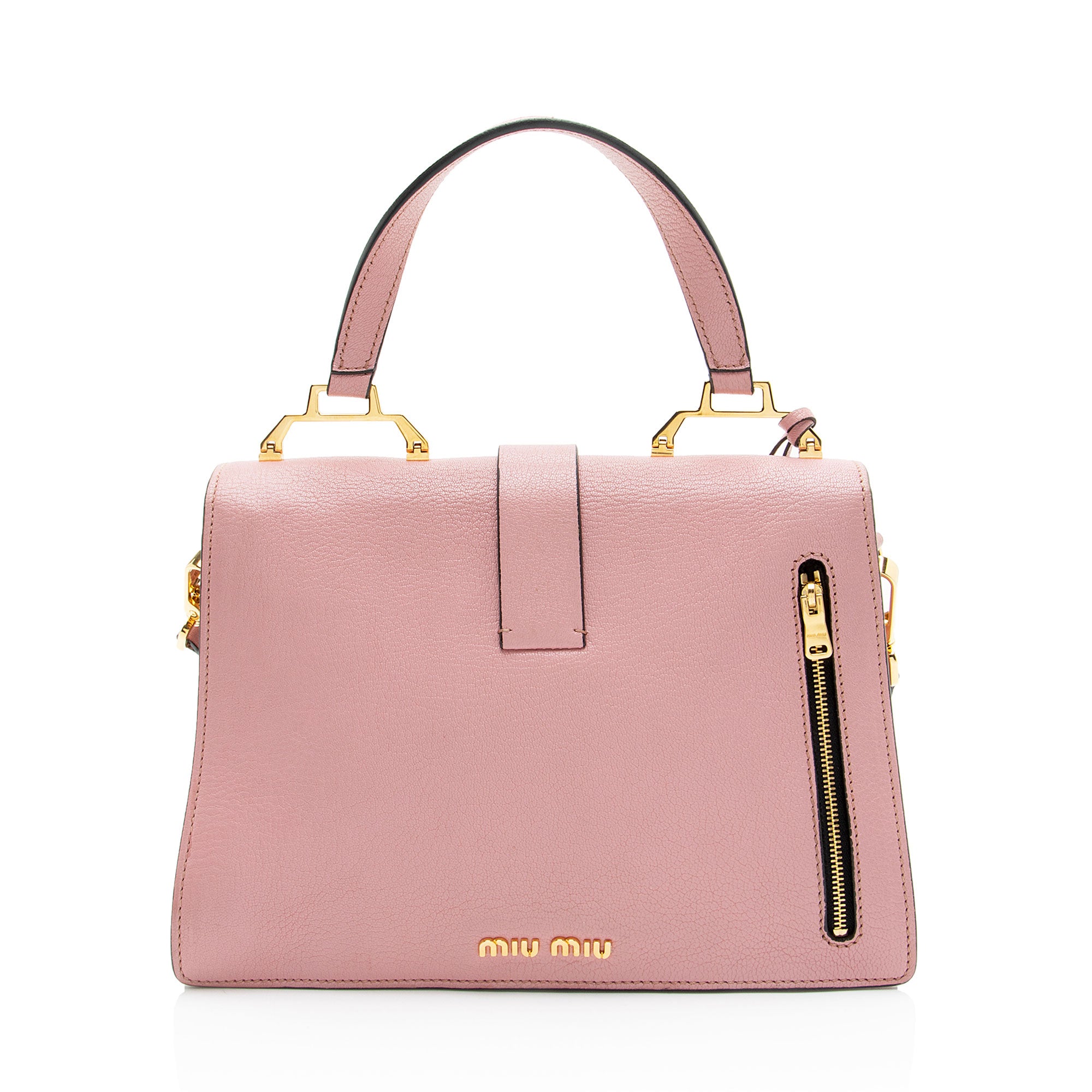 Miu Miu Leather Madras Top Handle