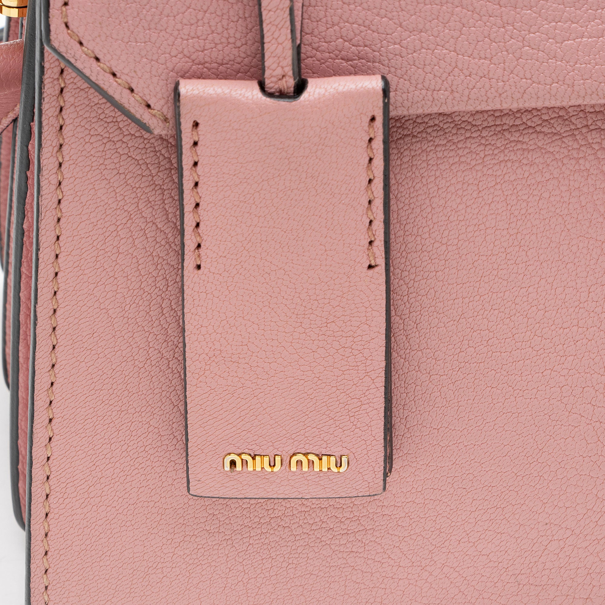 Miu Miu Leather Madras Top Handle