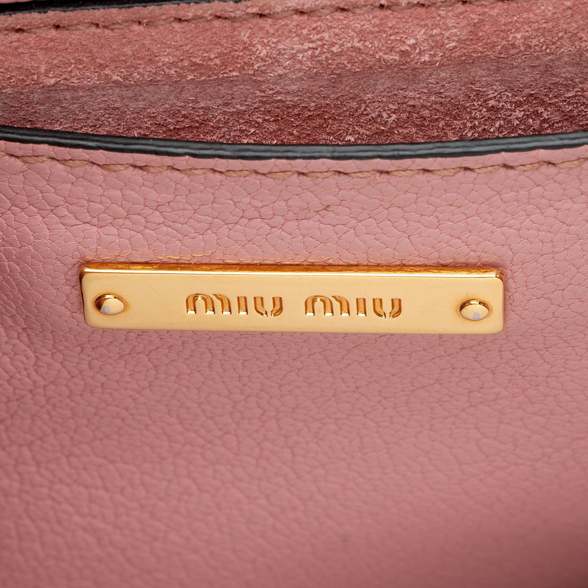 Miu Miu Leather Madras Top Handle