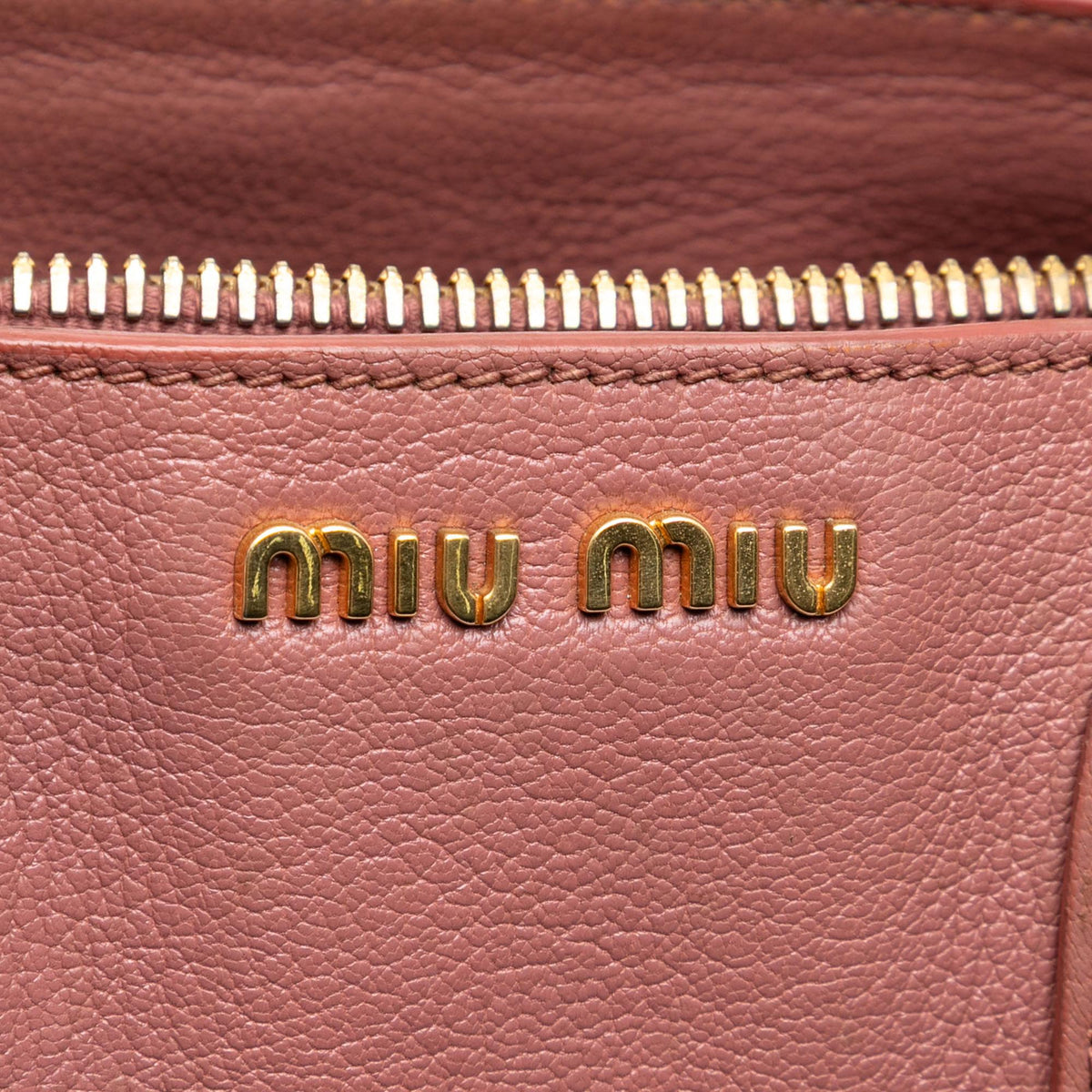 Miu Miu Leather Madras Tote