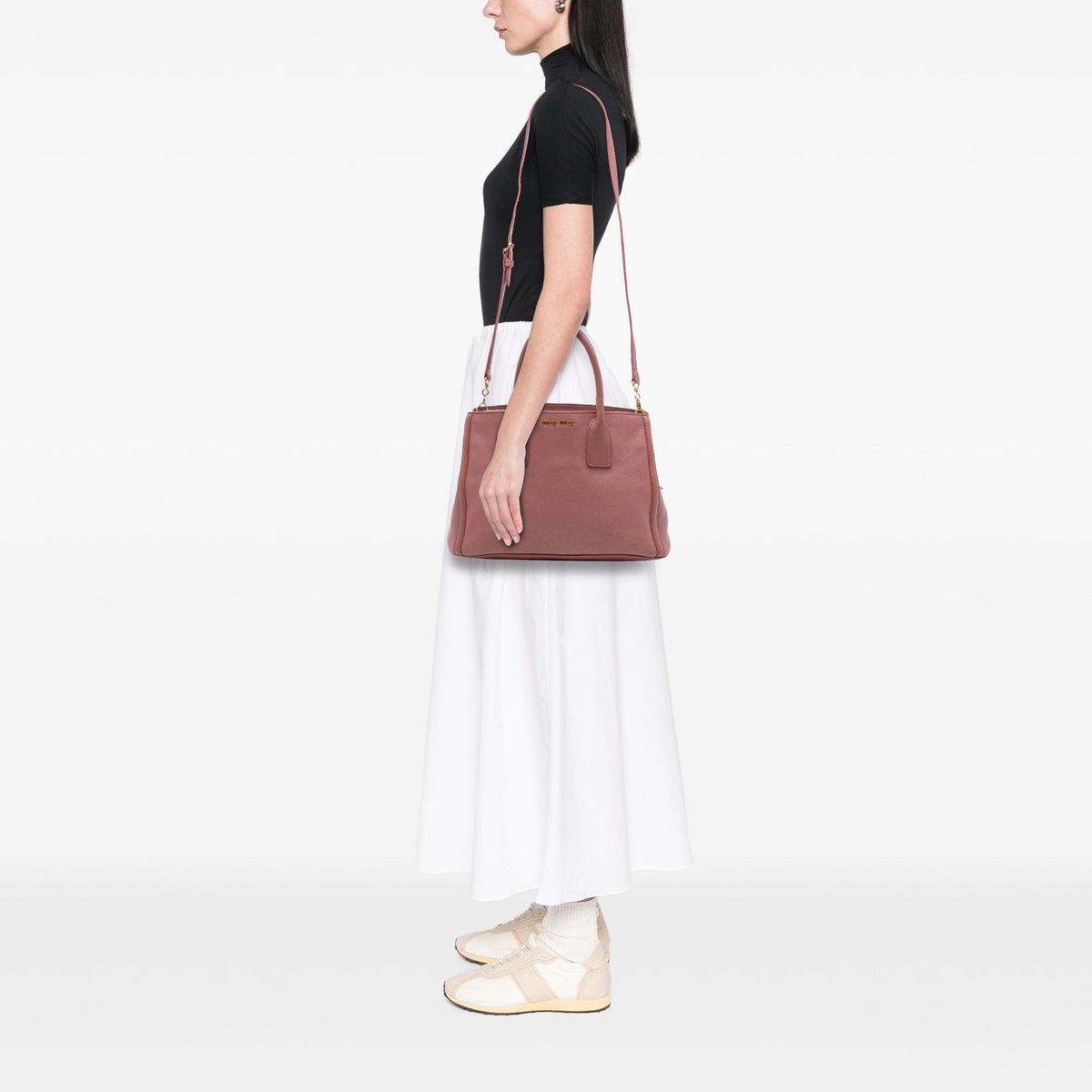 Miu Miu Leather Madras Tote