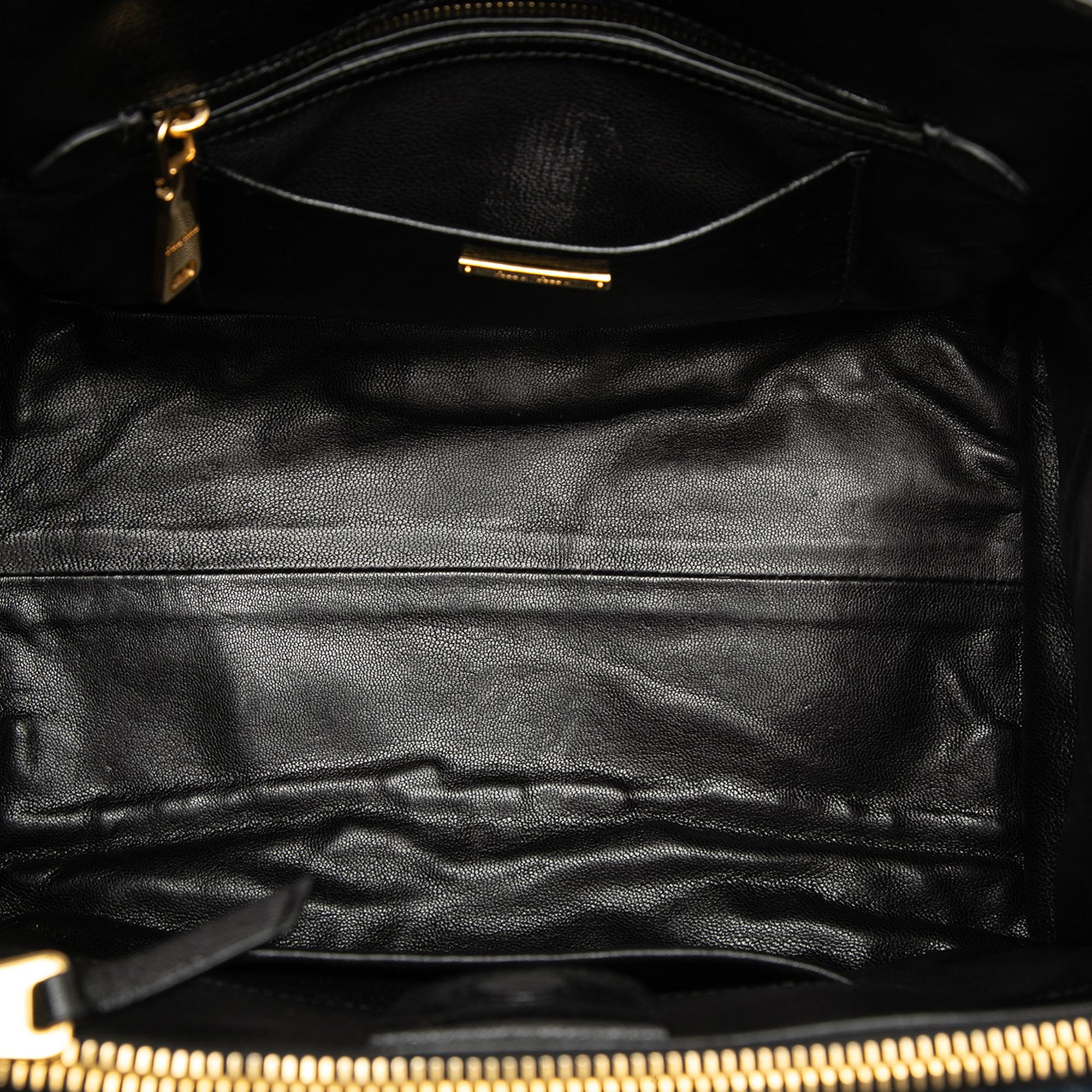 Miu Miu Matelasse Denim Biker Tote
