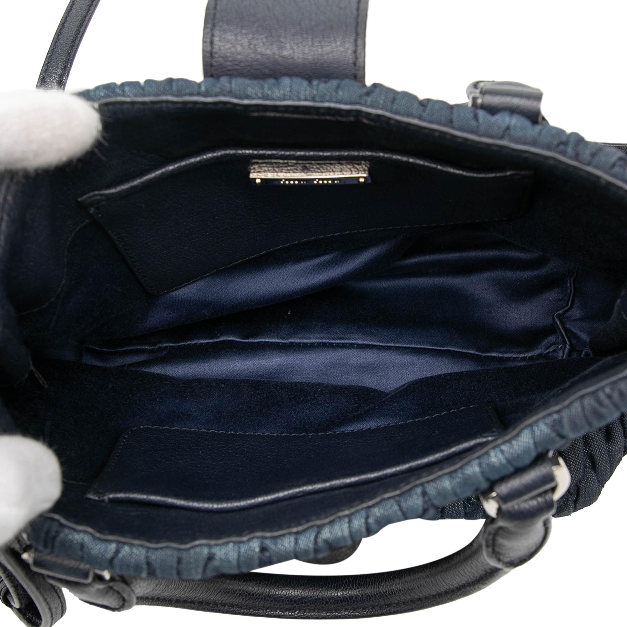 Miu Miu Matelasse Denim Crystal Satchel