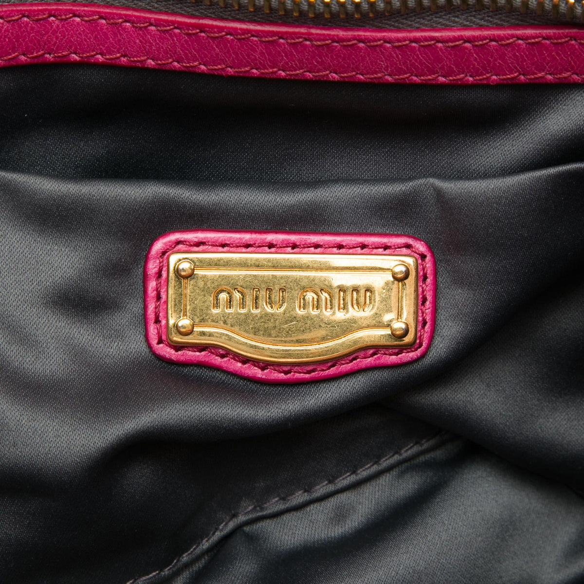 Miu Miu Matelasse Lambskin Coffer Satchel