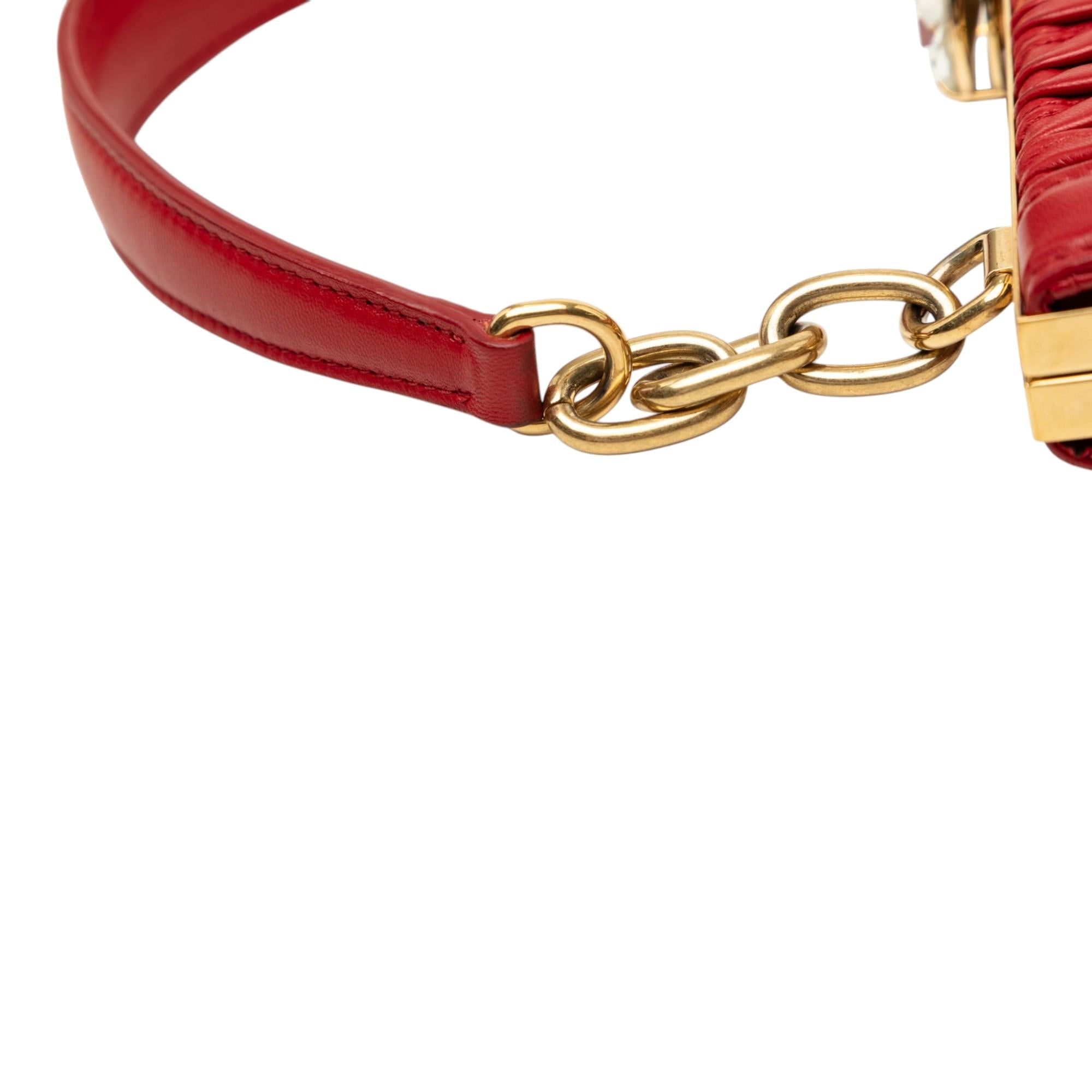 Miu Miu Matelasse Lambskin Kiss Lock Solitaire Satchel