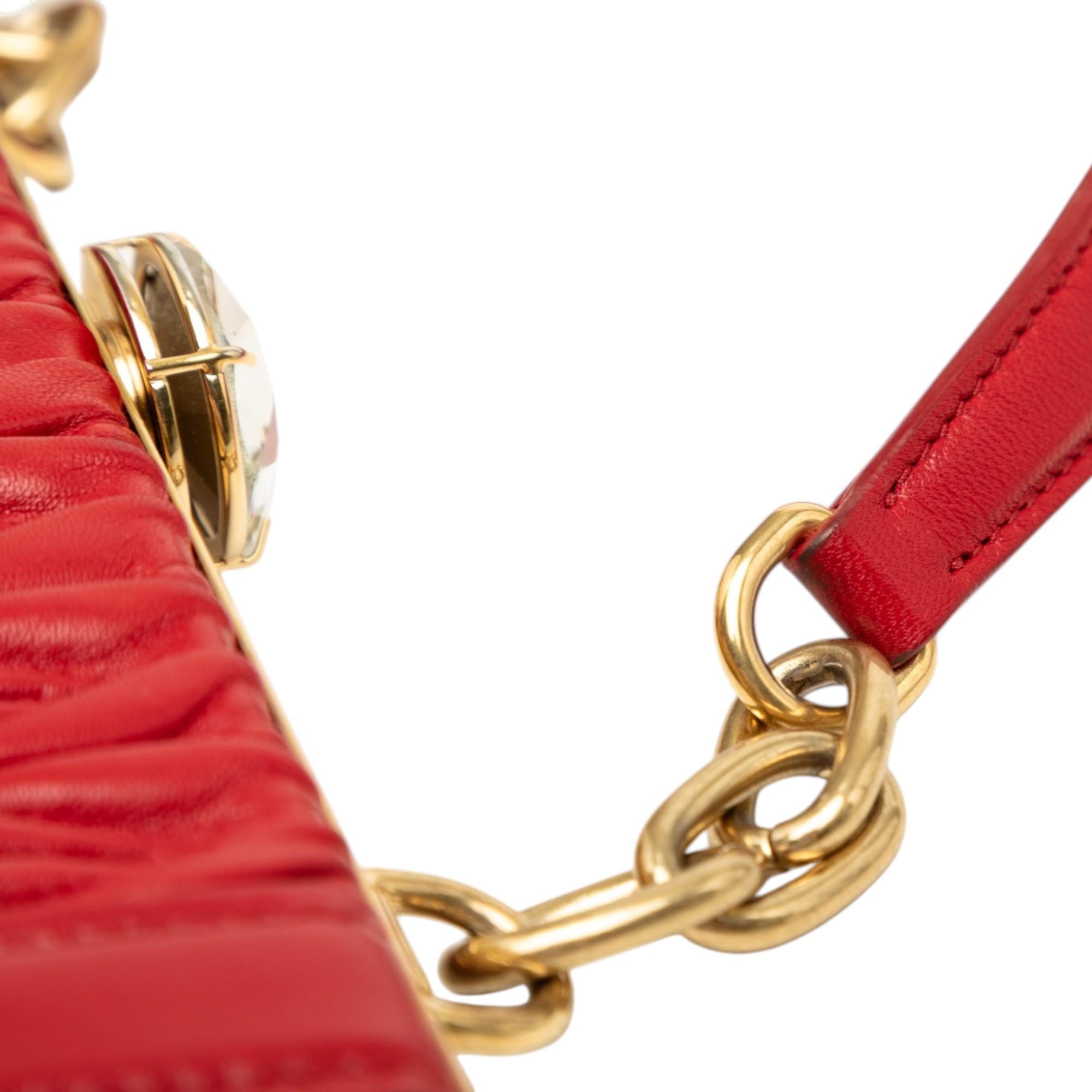 Miu Miu Matelasse Lambskin Kiss Lock Solitaire Satchel