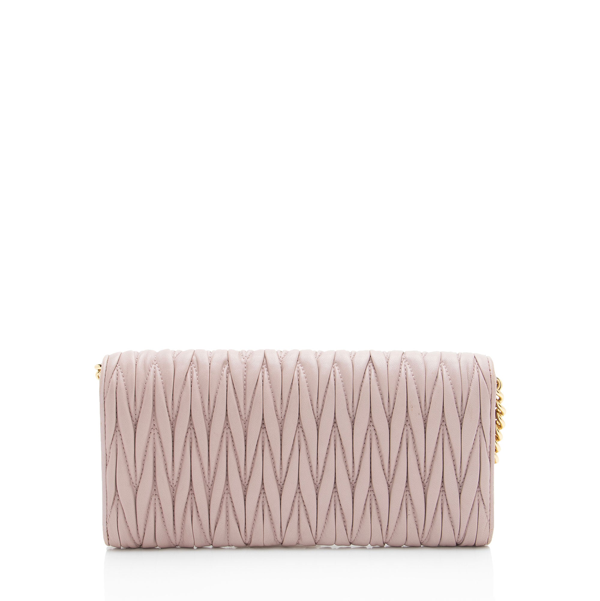 Miu Miu Matelasse Leather Chain Wallet