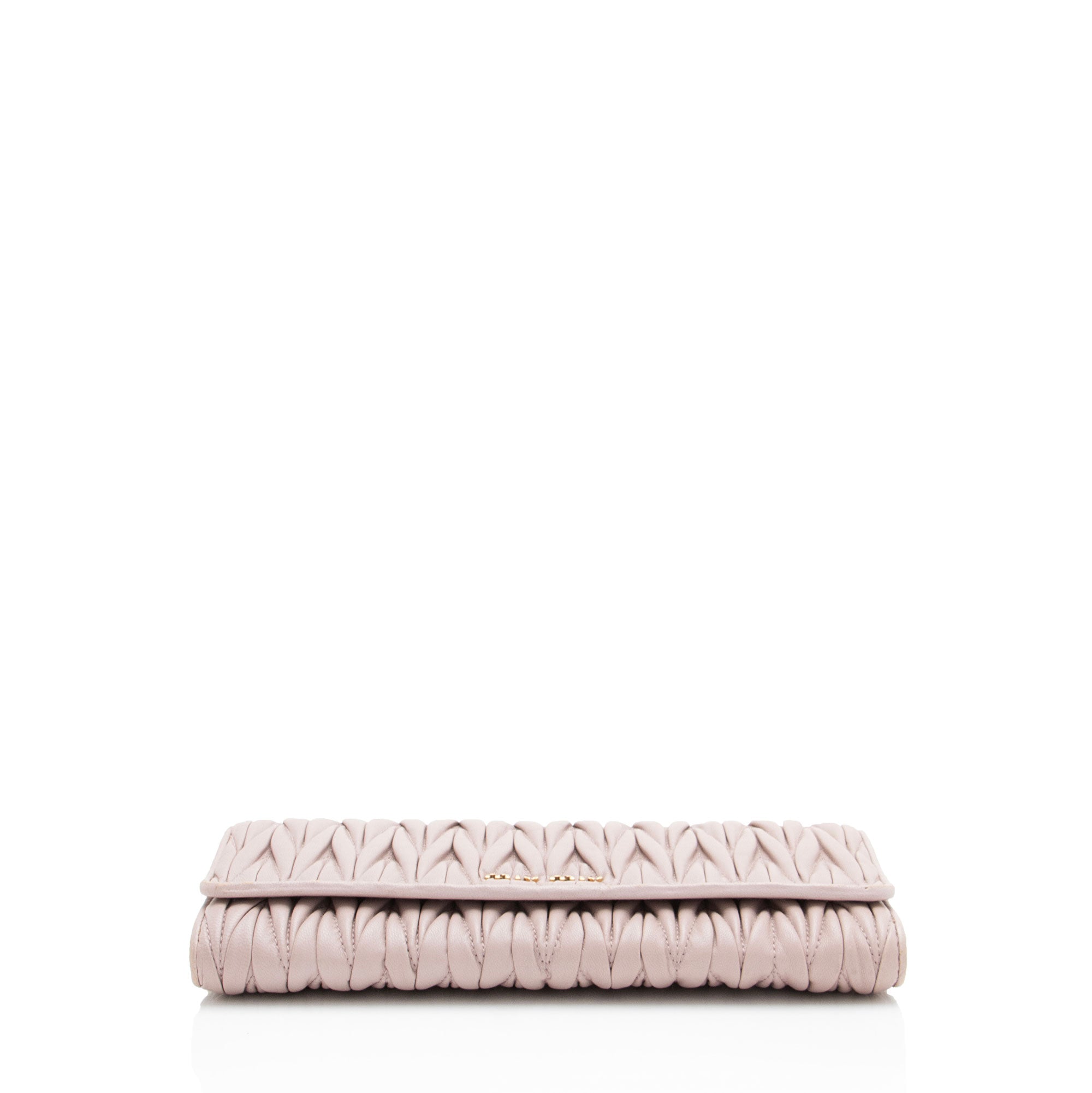 Miu Miu Matelasse Leather Chain Wallet