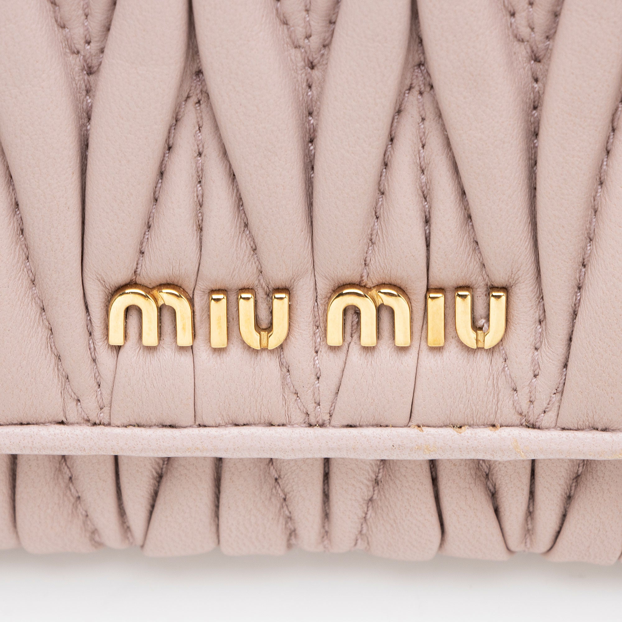 Miu Miu Matelasse Leather Chain Wallet