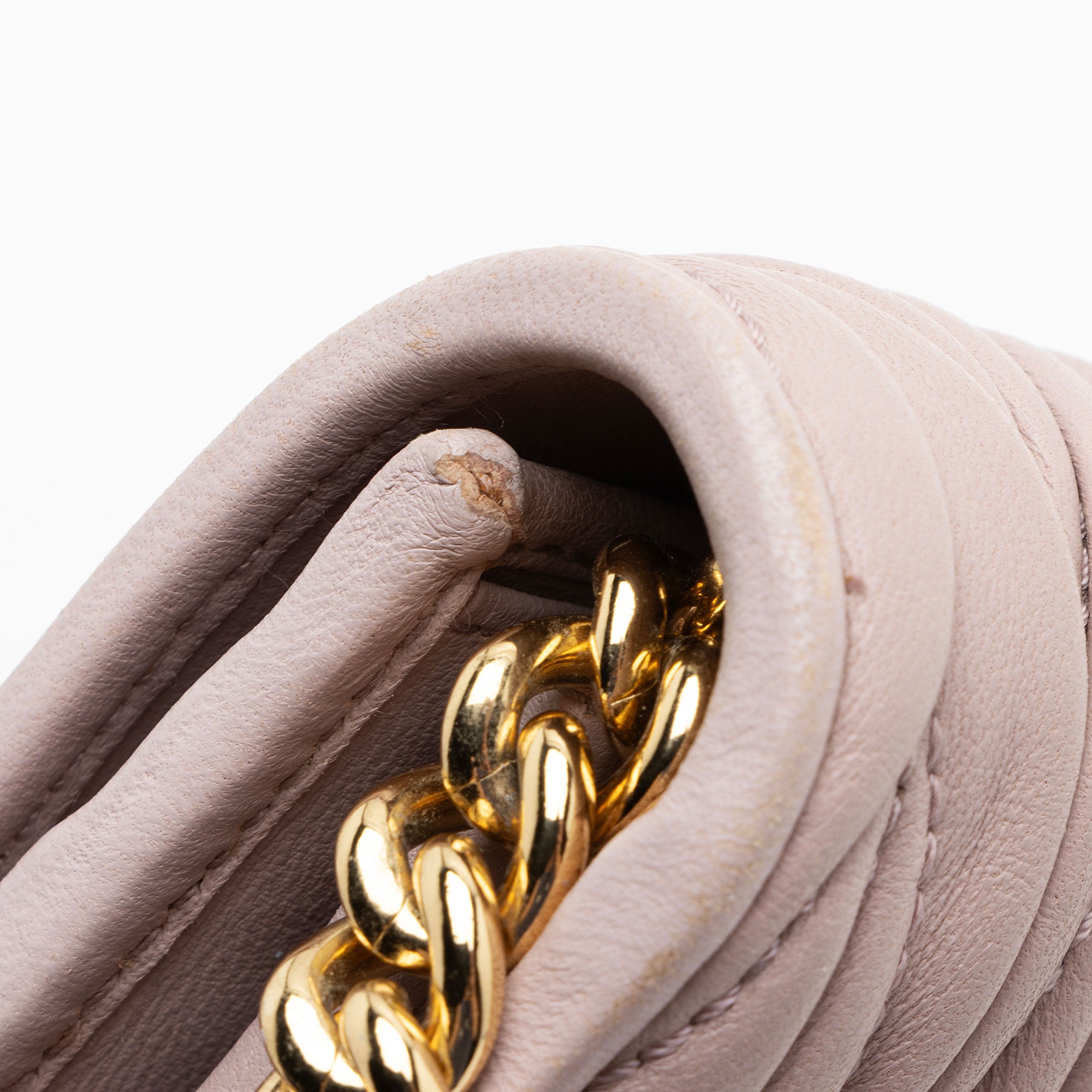 Miu Miu Matelasse Leather Chain Wallet