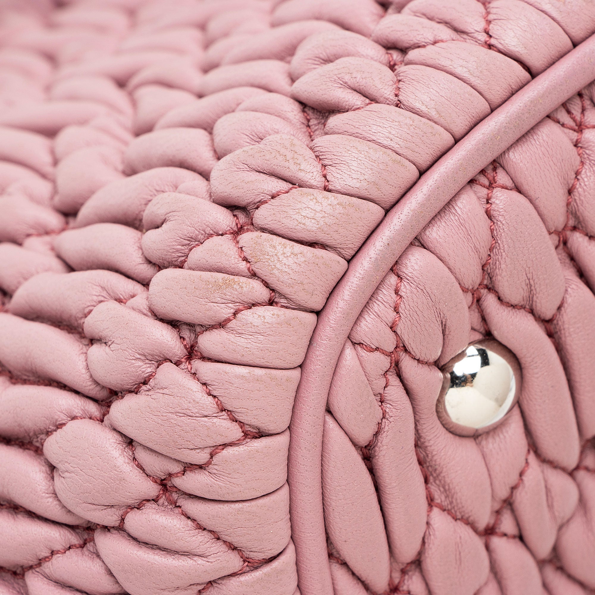 Miu Miu Matelasse Leather Crystal Chain Tote (SHF-8t8m1z)