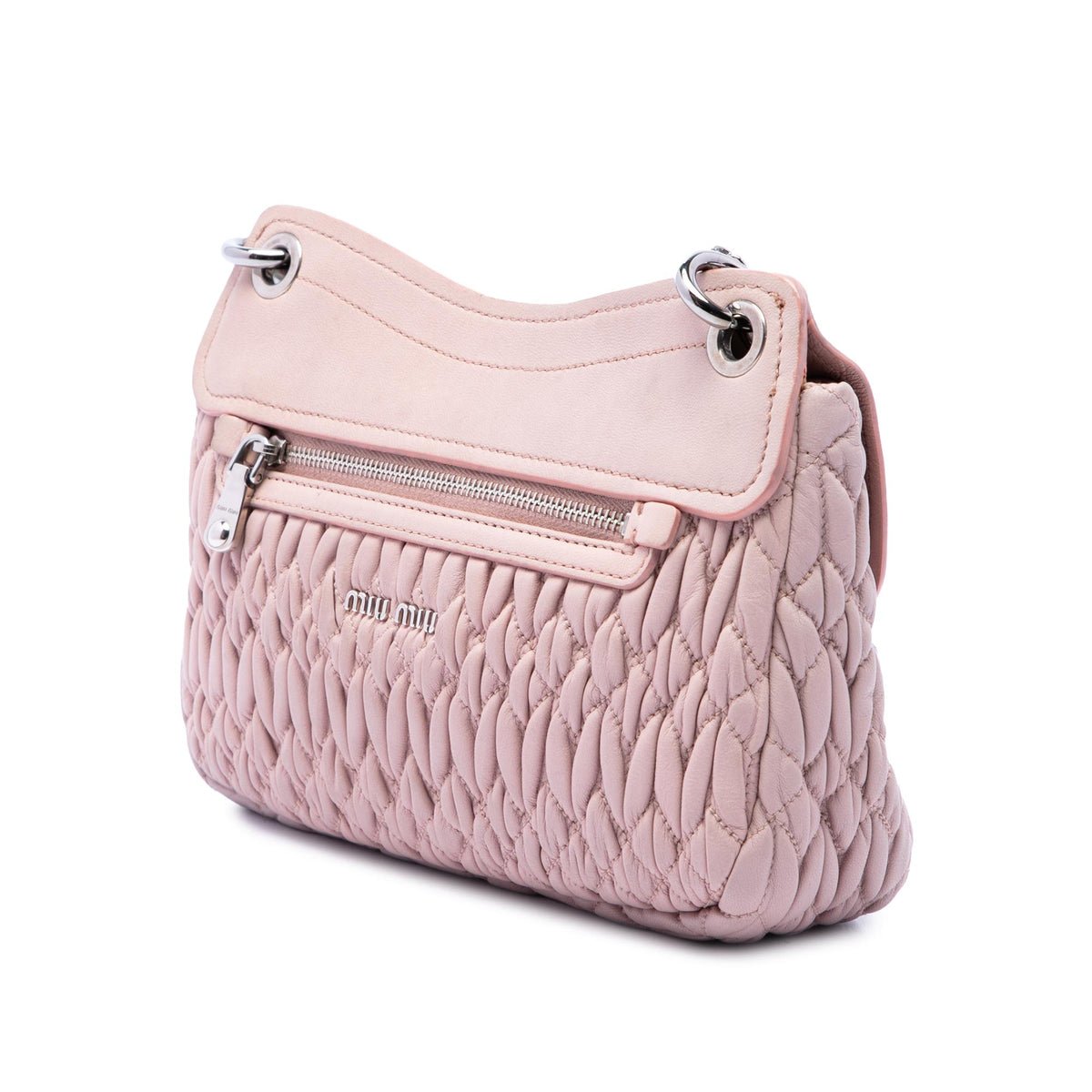 Miu Miu Matelasse Nappa Crystal Chain Crossbody