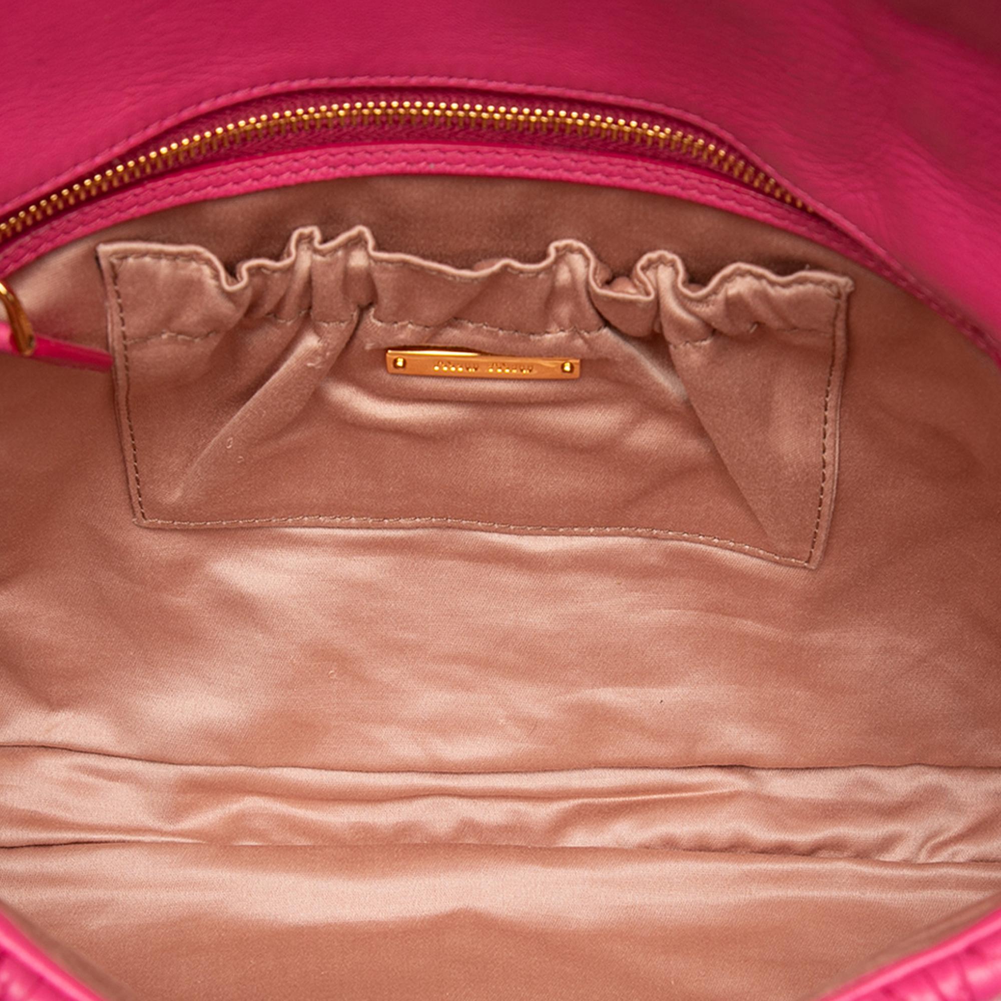 Miu Miu Matelasse Nappa Crystal Chain Satchel