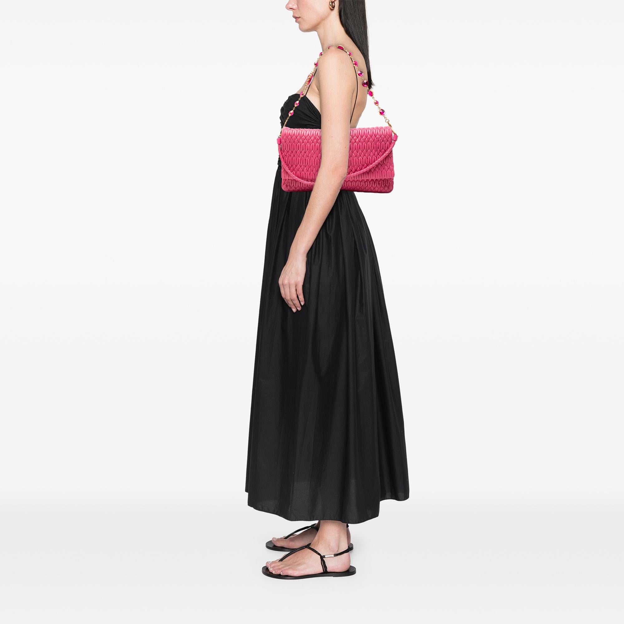 Miu Miu Matelasse Nappa Crystal Chain Satchel