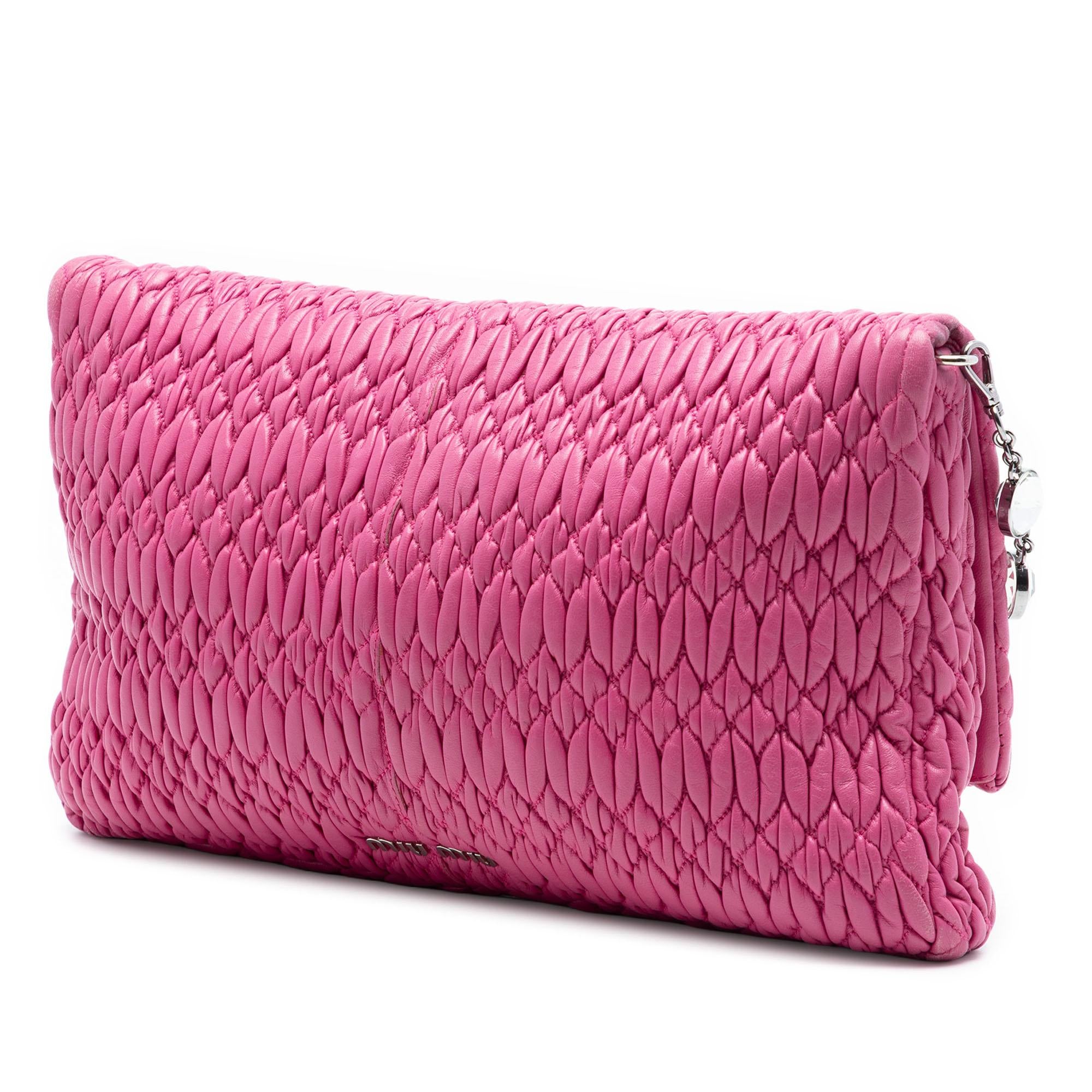 Miu Miu Matelasse Nappa Crystal Chain Satchel