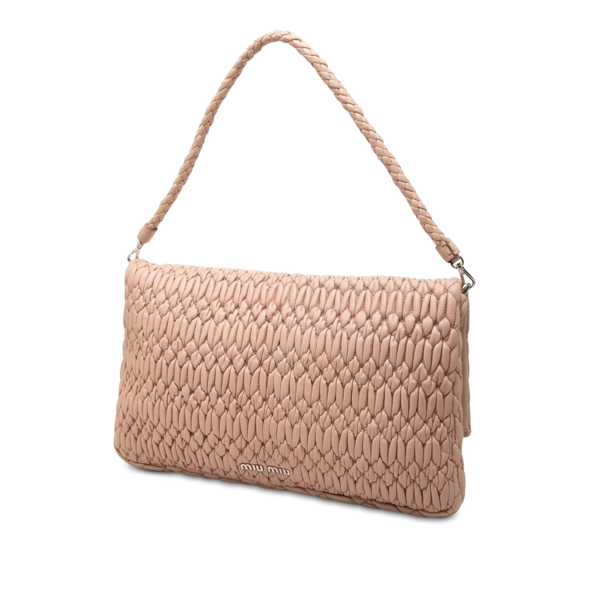Miu Miu Matelasse Nappa Crystal Chain Satchel