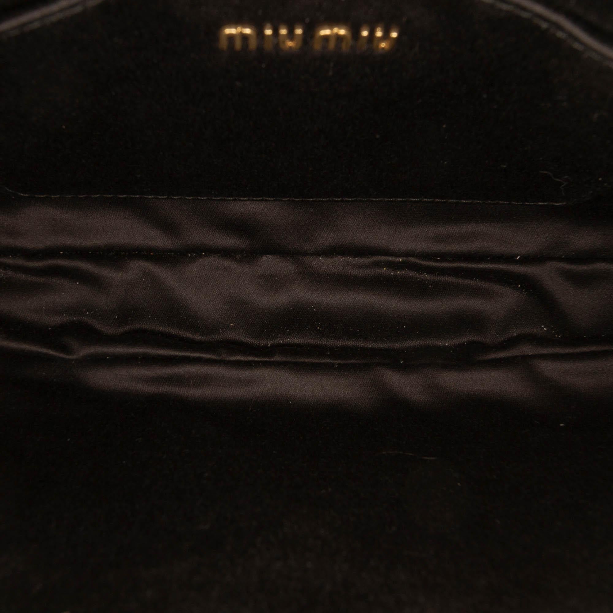Miu Miu Matelasse Nappa Crystal Chain Satchel