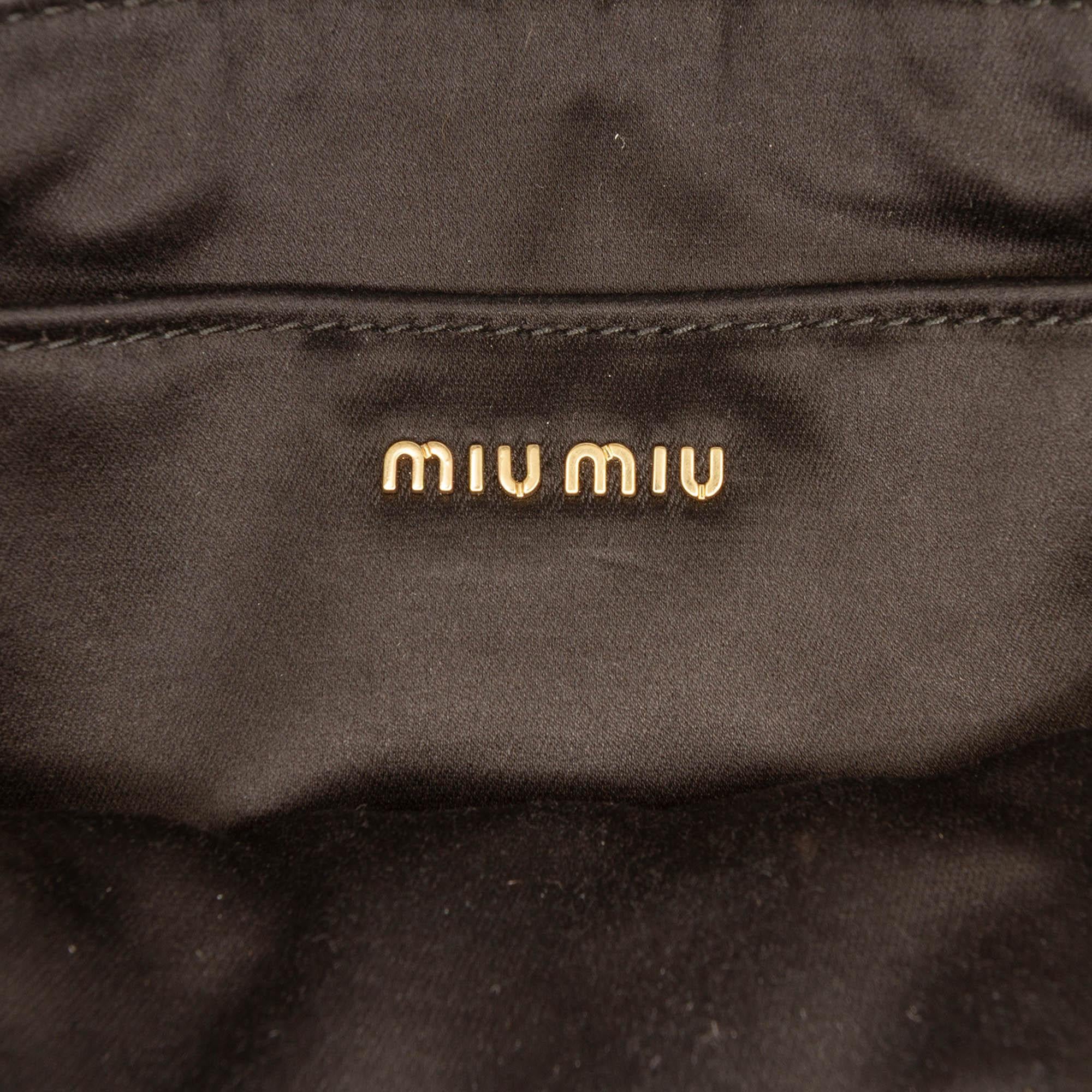 Miu Miu Matelasse Nappa Crystal Chain Satchel