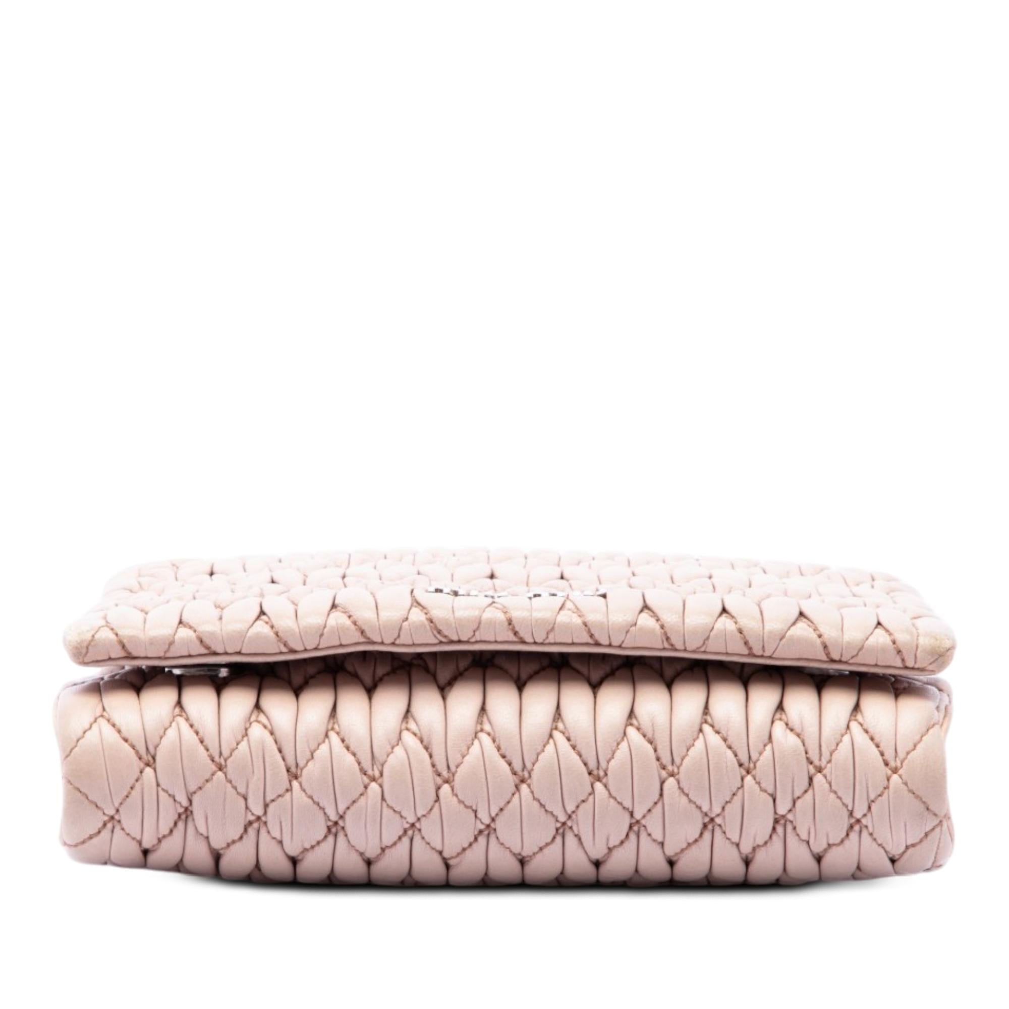 Miu Miu Matelasse Nappa Crystal Chain Satchel
