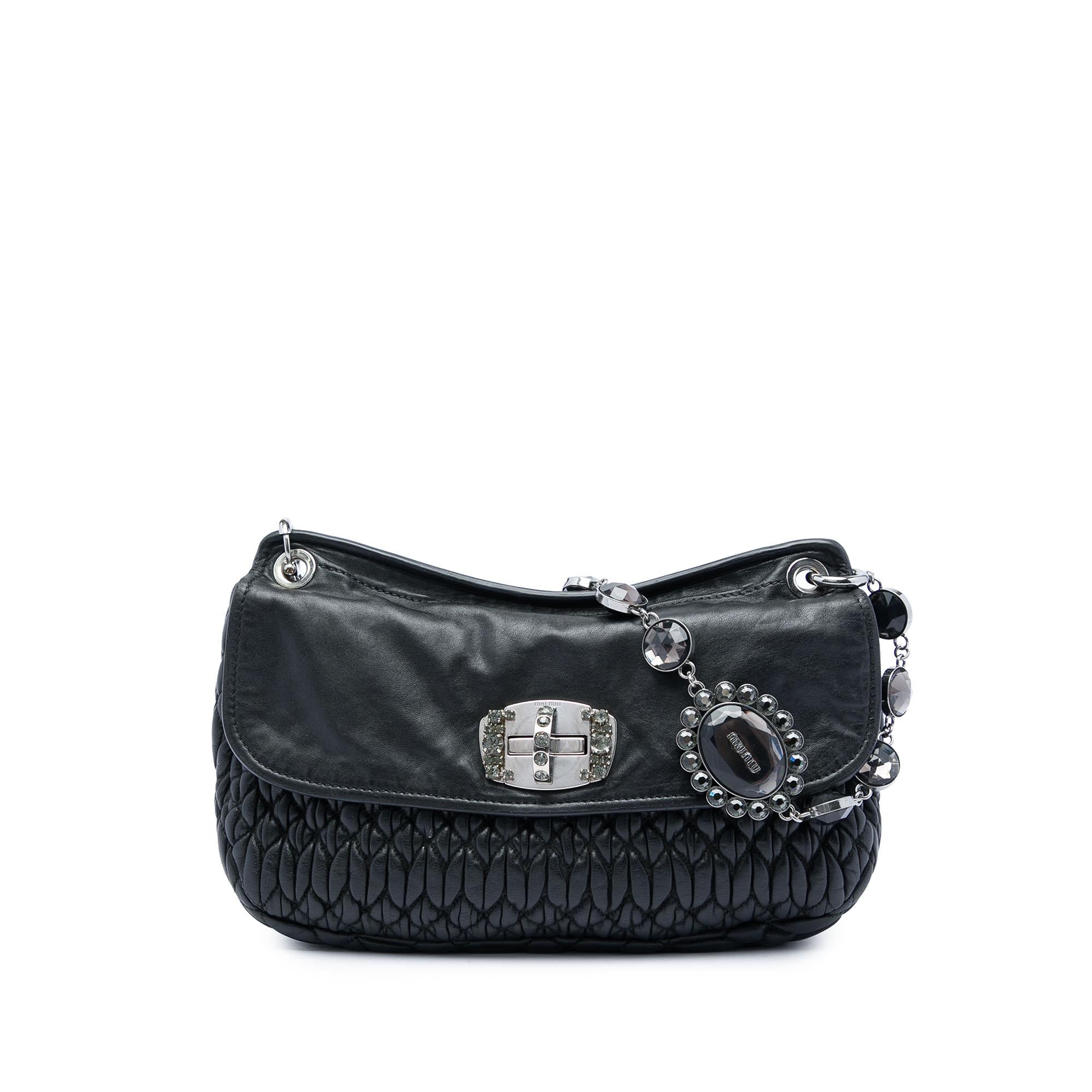 Miu Miu Matelasse Nappa Crystal Flap Crossbody