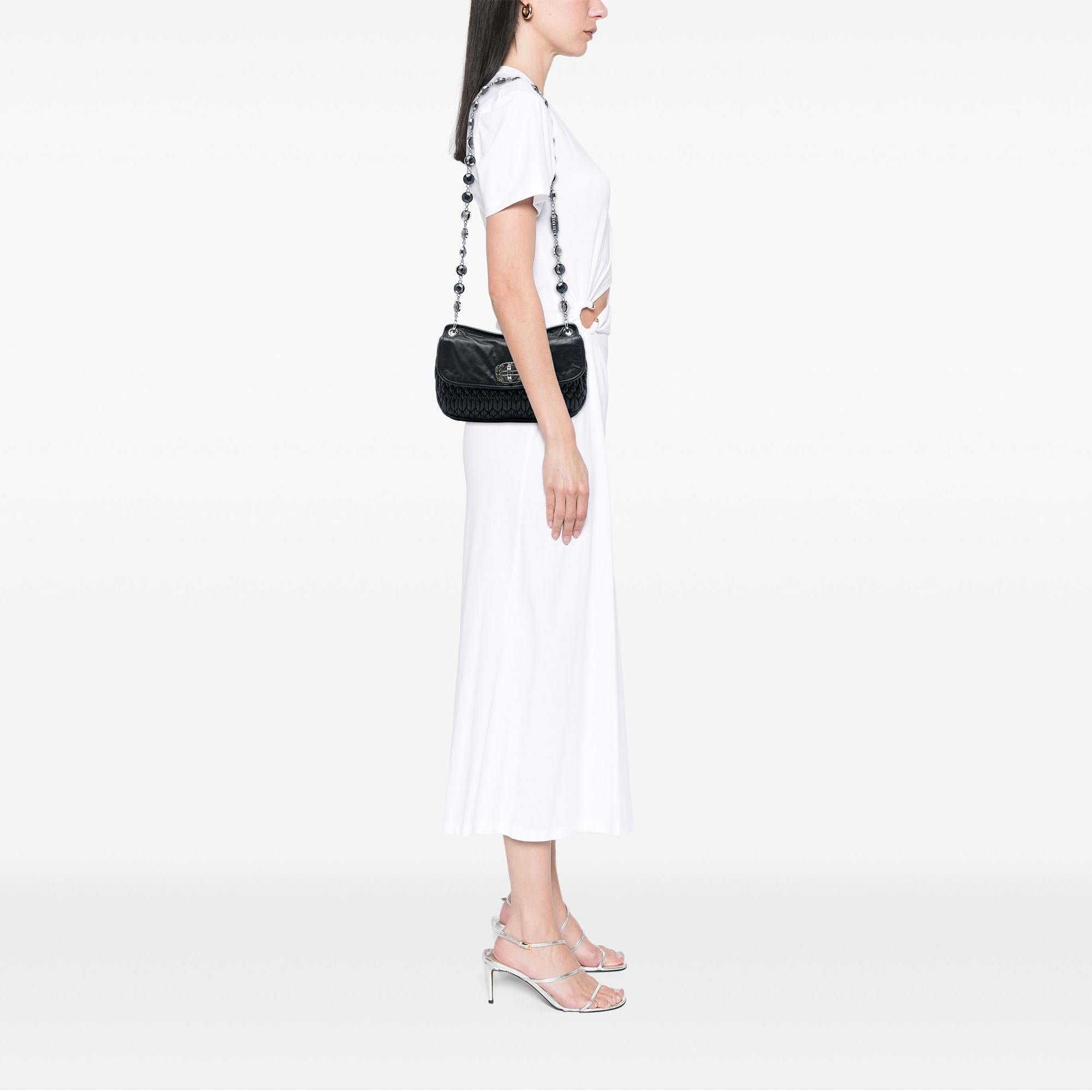 Miu Miu Matelasse Nappa Crystal Flap Crossbody