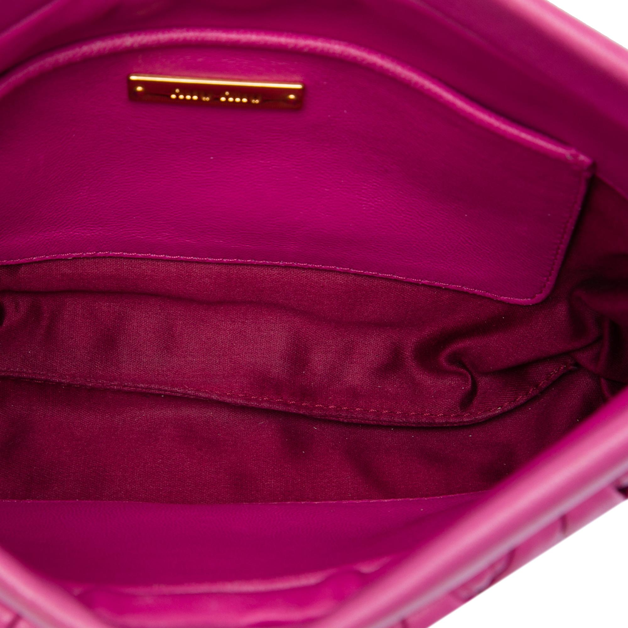 Miu Miu Matelasse Nappa Frame Clutch with Strap