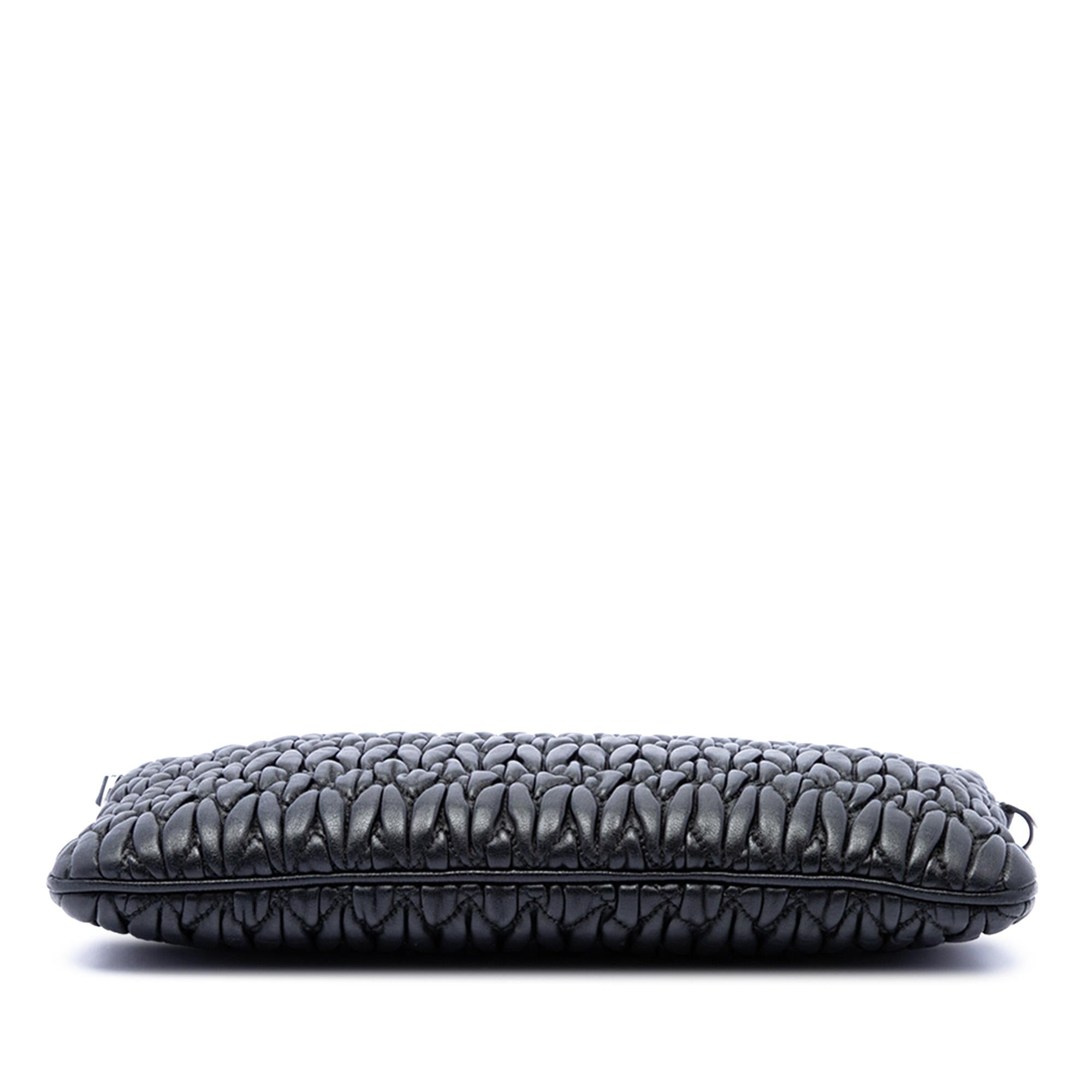 Miu Miu Matelasse Nappa Frame Clutch with Strap