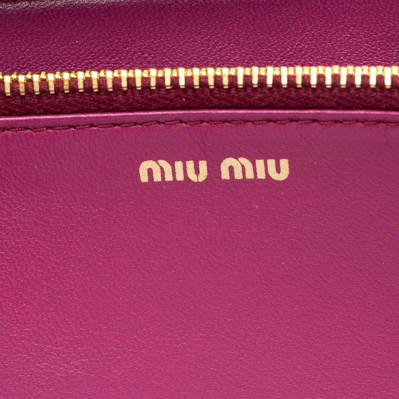 Miu Miu Matelasse Nappa Leather Zip Around Wallet (SHF-OPW9JE)