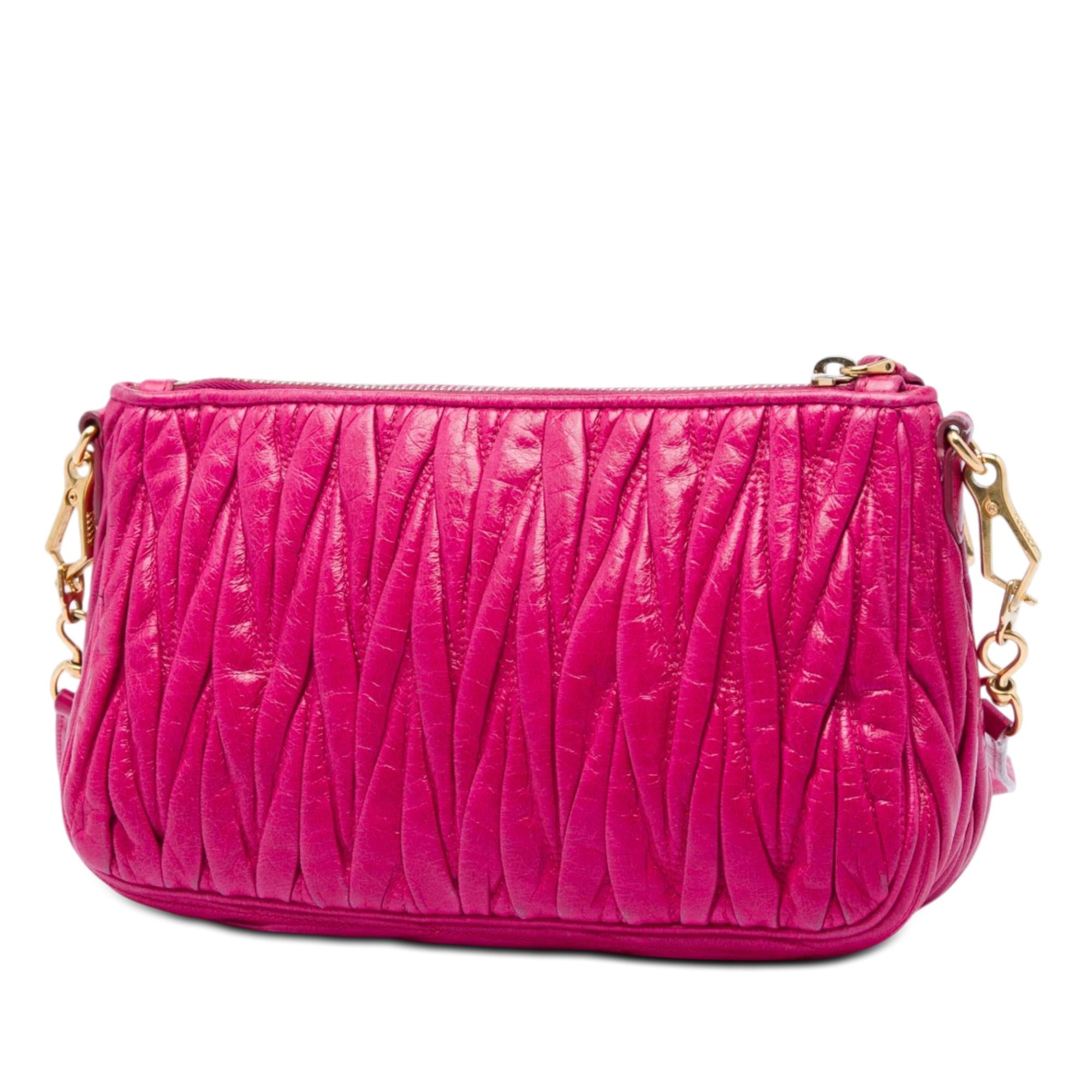 Miu Miu Matelasse Nappa Lux Charm Shoulder Bag