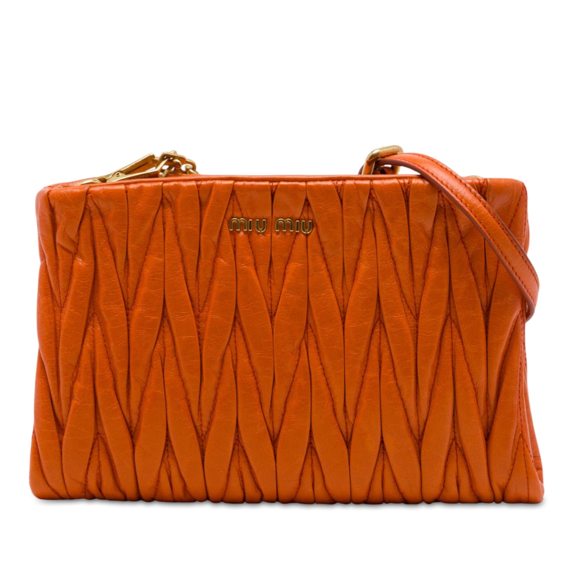 Miu Miu Matelasse Nappa Lux Charm Shoulder Bag
