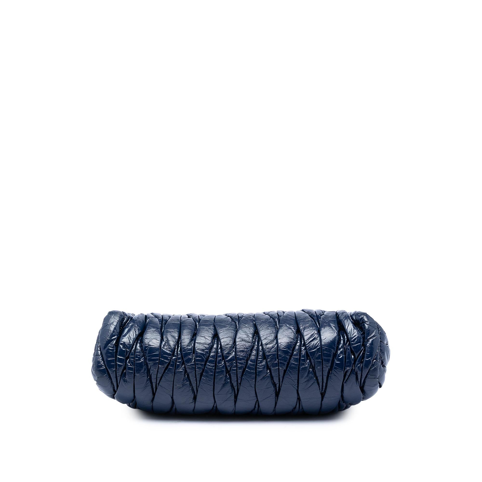 Miu Miu Matelasse Patent Frame Clutch