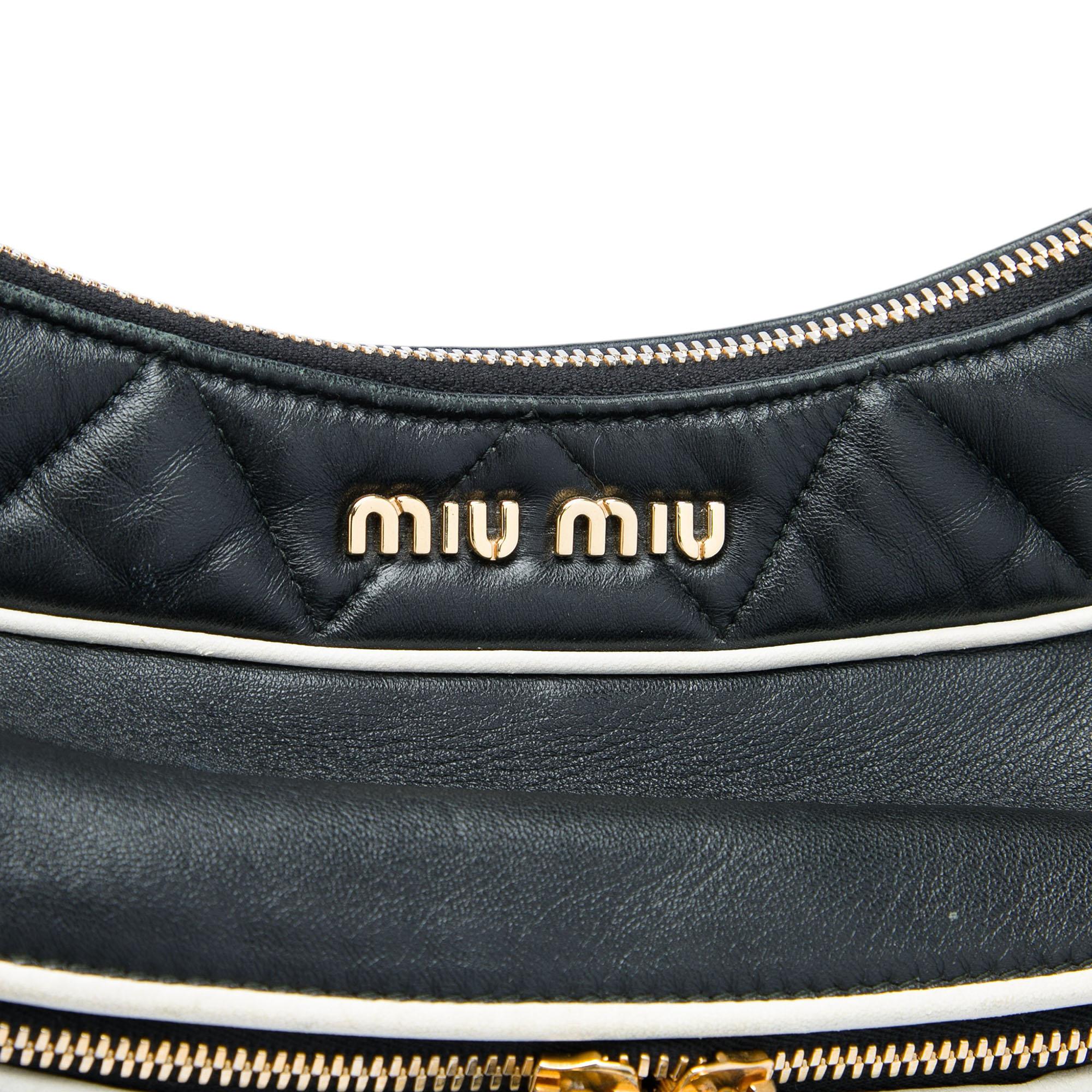 Miu Miu Matelasse Tricolor Nappa Rider Shoulder Bag