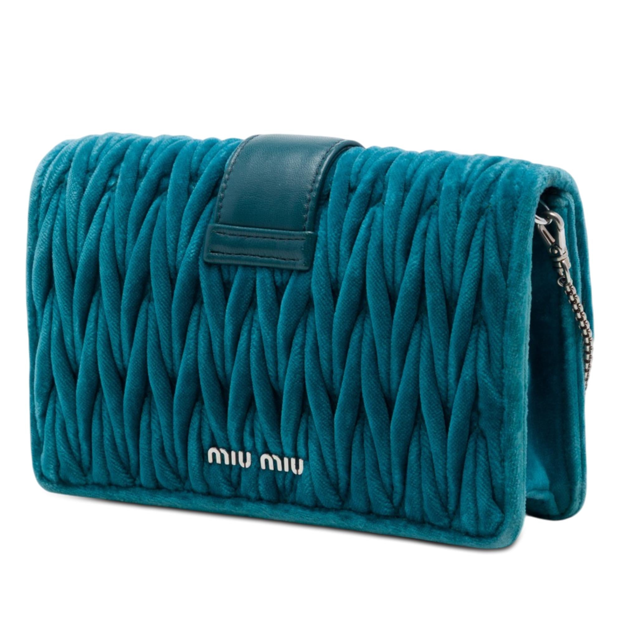 Miu Miu Matelasse Velvet Crystal Embellished Crossbody