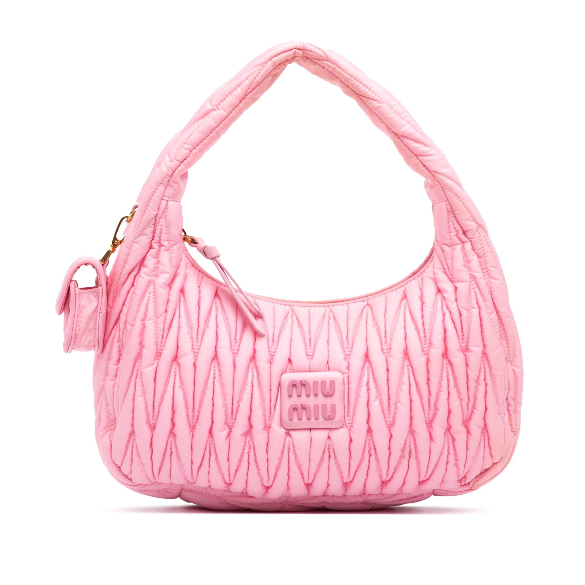 Miu Miu Medium Matelasse Tessuto Wander Hobo