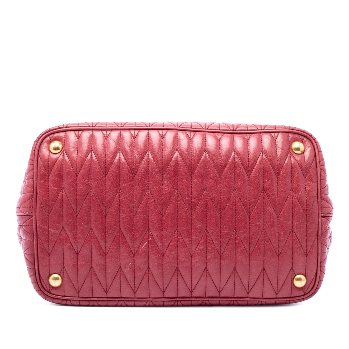 Miu Miu Medium Matelasse Vitello Shine Double Handle Tote