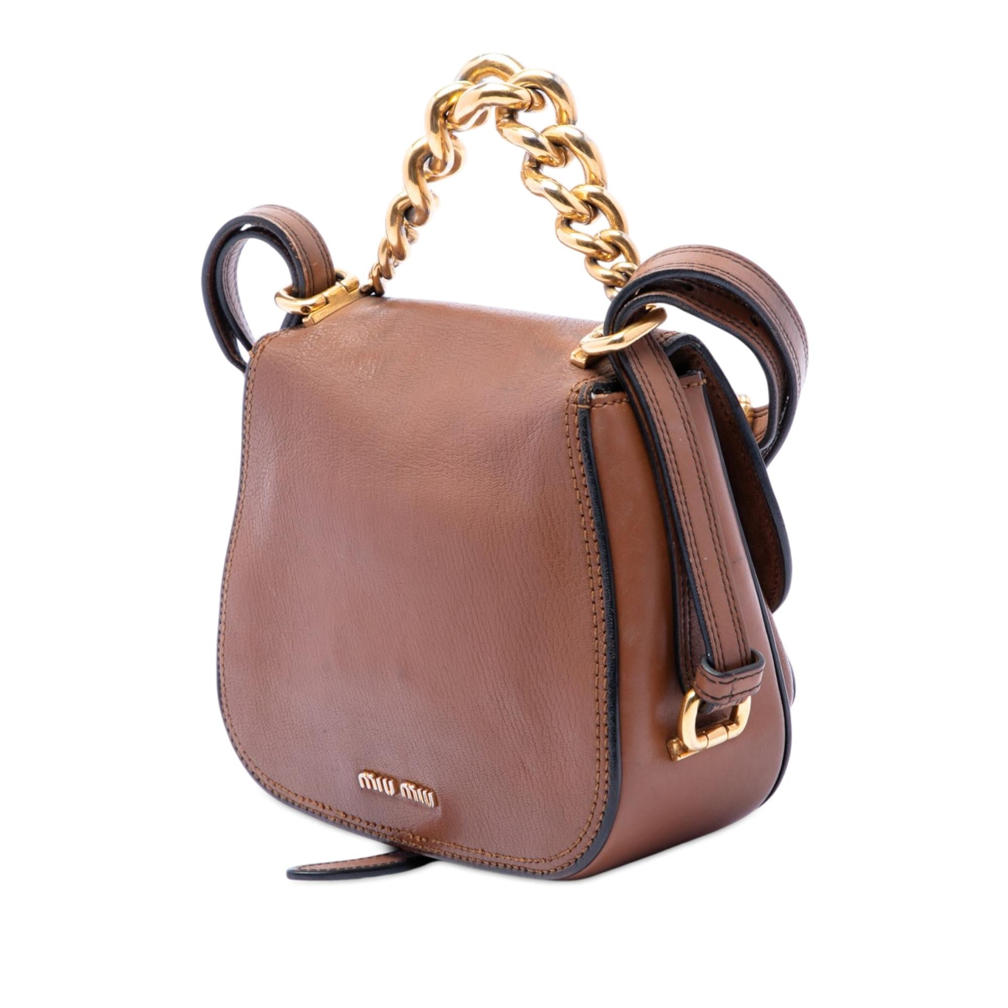 Miu Miu Mini Goatskin Madras Dahlia Satchel
