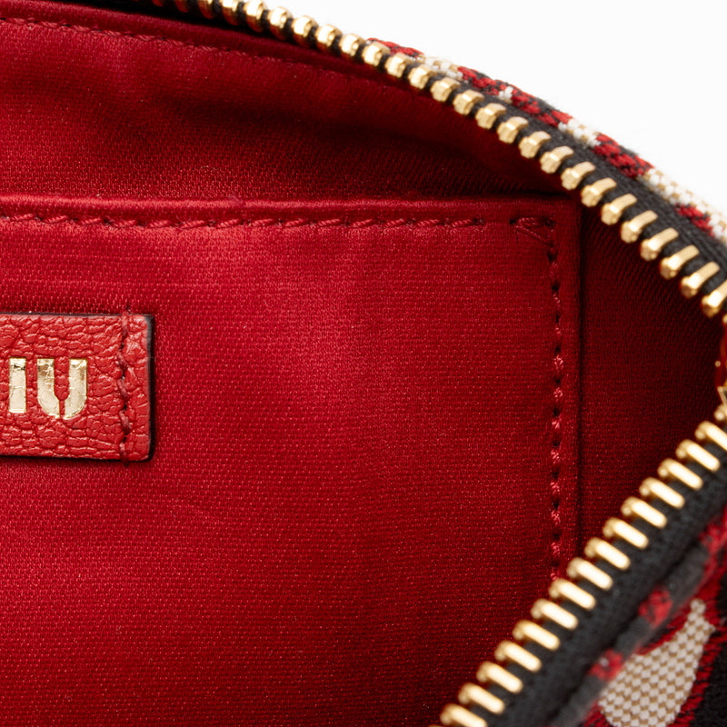 Miu Miu Monogram Jacquard Madras Crossbody Bag (SHF-Z3G2Rc)