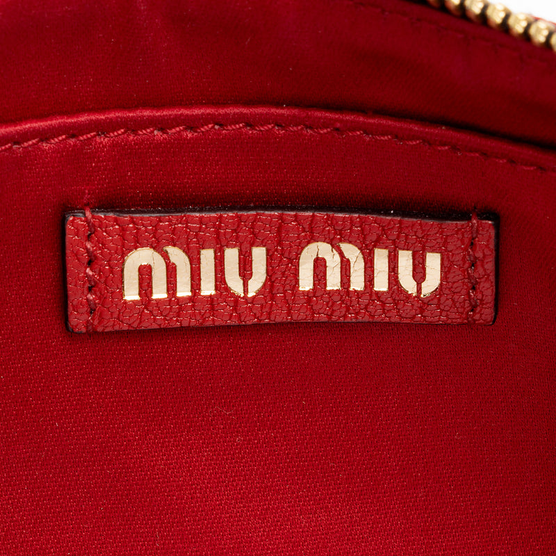 Miu Miu Monogram Jacquard Madras Crossbody Bag (SHF-Z3G2Rc)