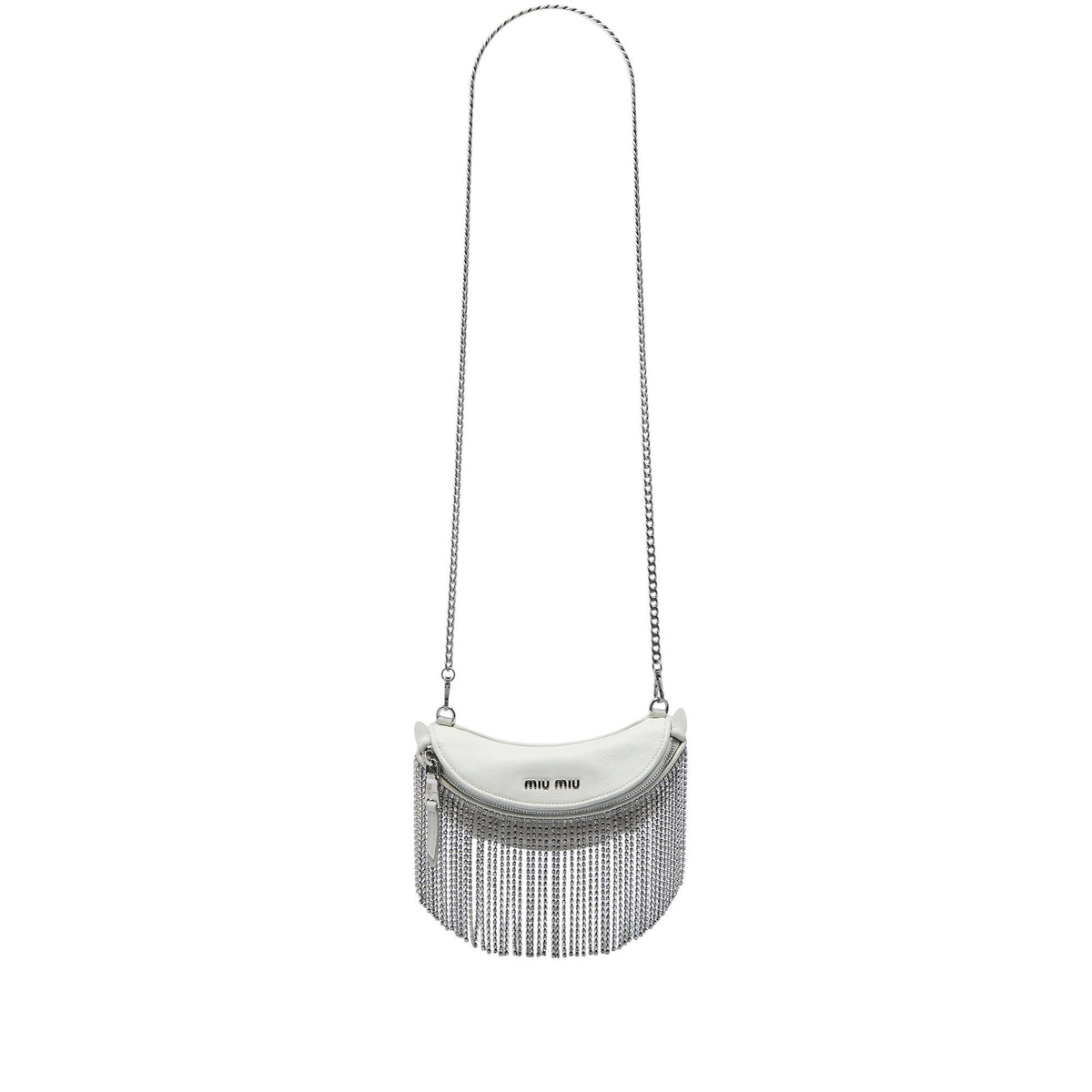 Miu Miu Nappa Crystal Fringe Convertible Belt Bag