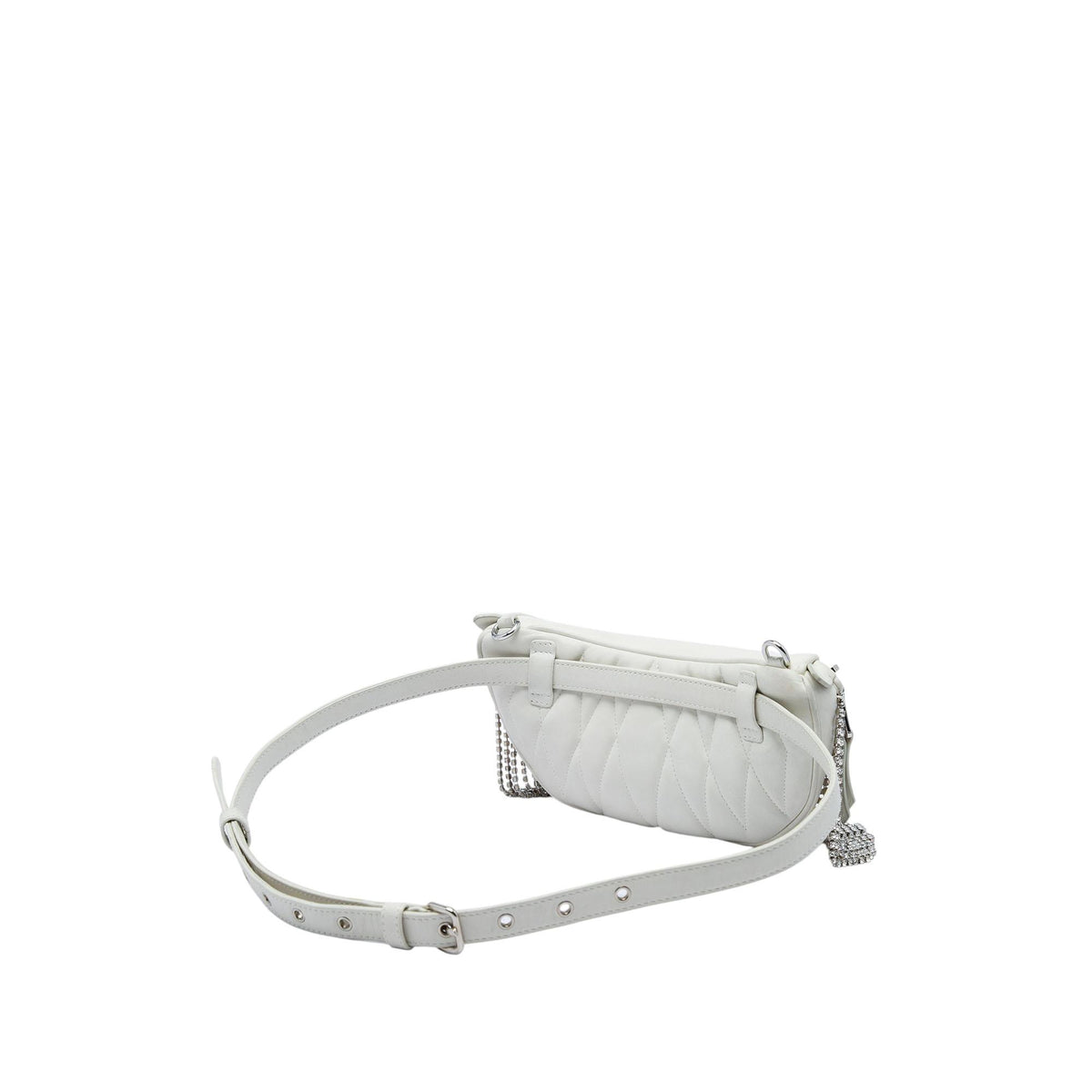 Miu Miu Nappa Crystal Fringe Convertible Belt Bag