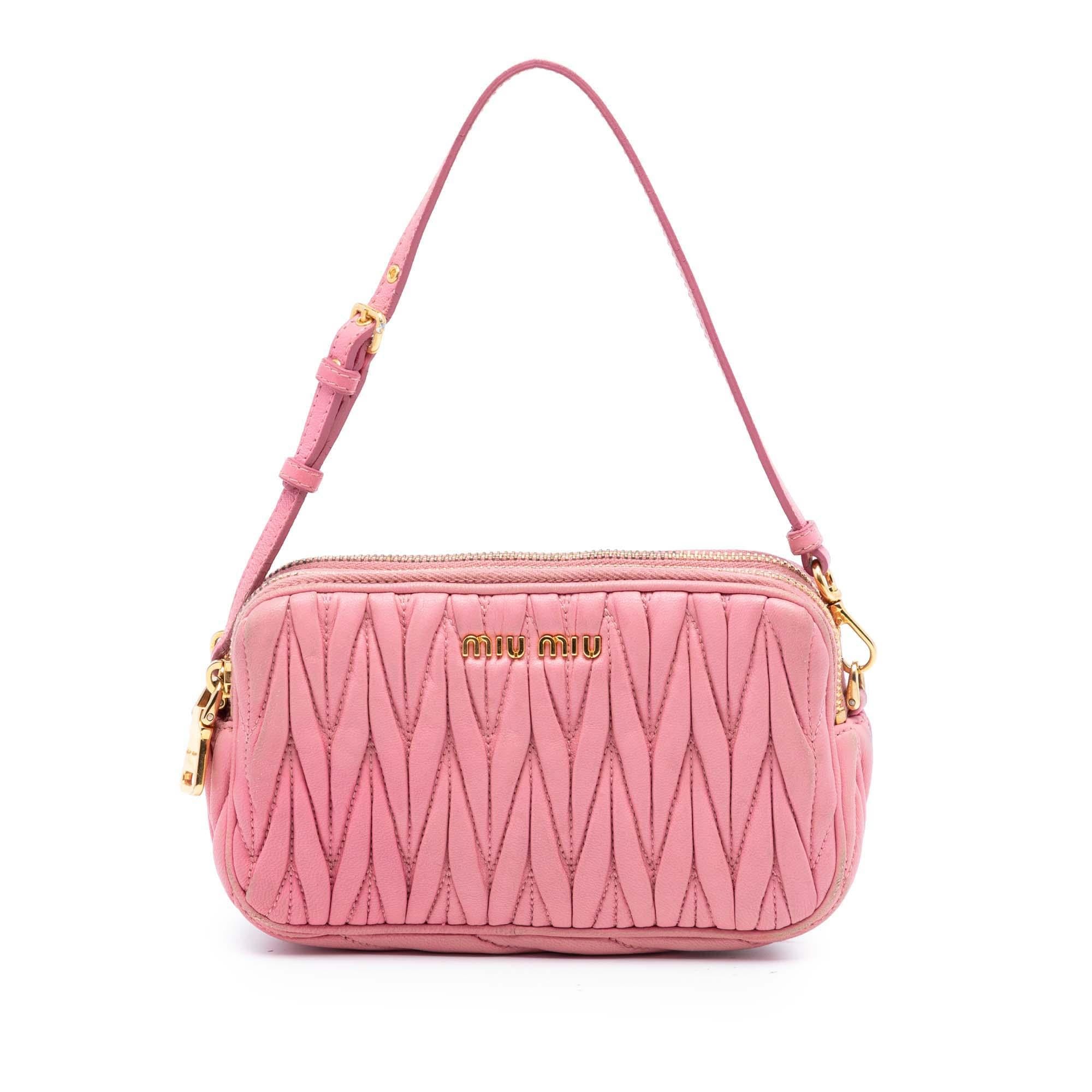 Miu Miu Nappa Matelasse Double Zip Handbag